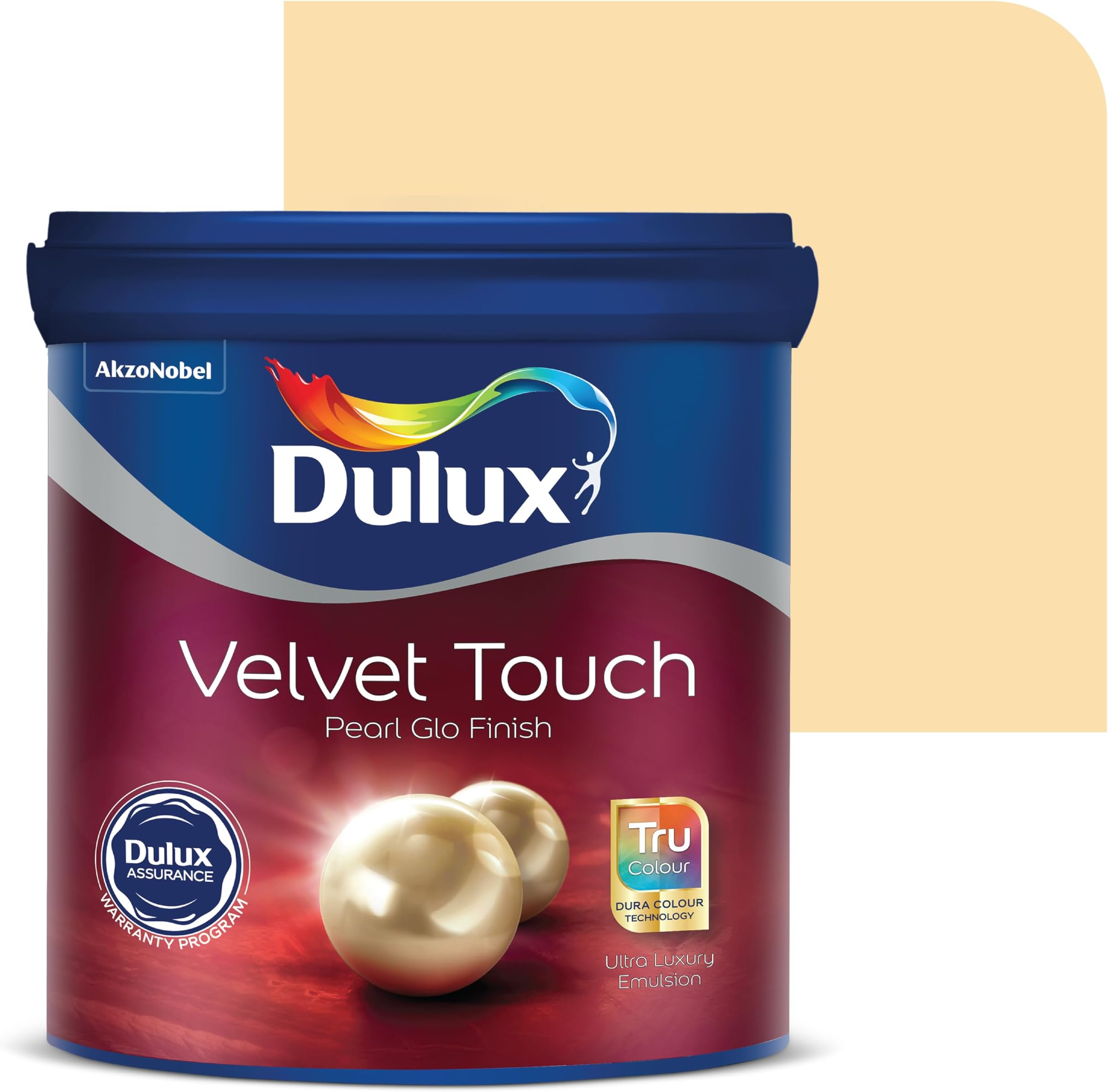 Dulux Velvet Touch Pearl GLO Interior Emulsion Paint (20L, Uplifting) – Luxurious soft-sheen wall paint, highly durable, washable, rich, intense colors, with 6-year warranty
