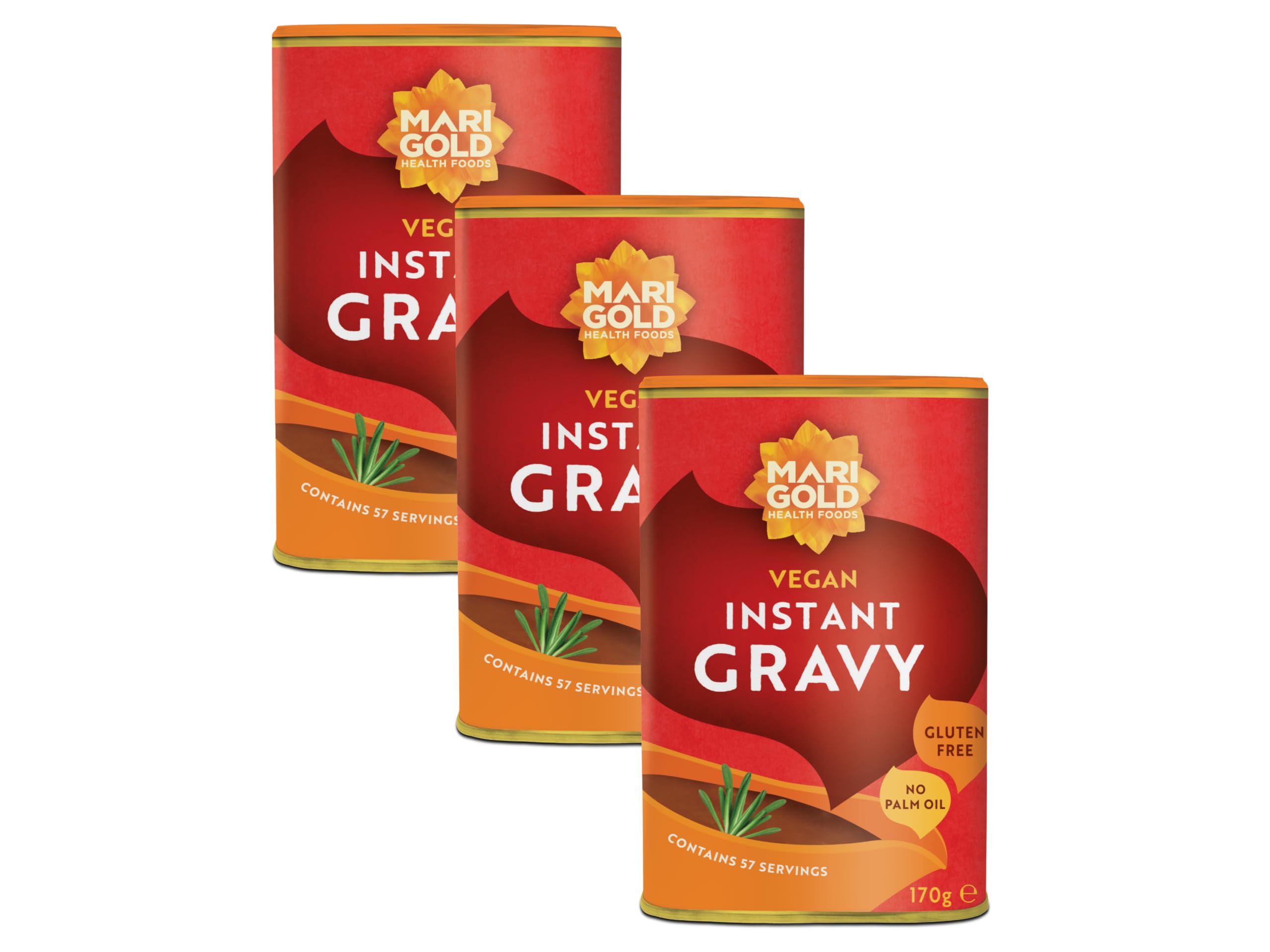 Marigold Vegan Instant Gravy - Gluten & MSG Free - 170g (Pack of 3)