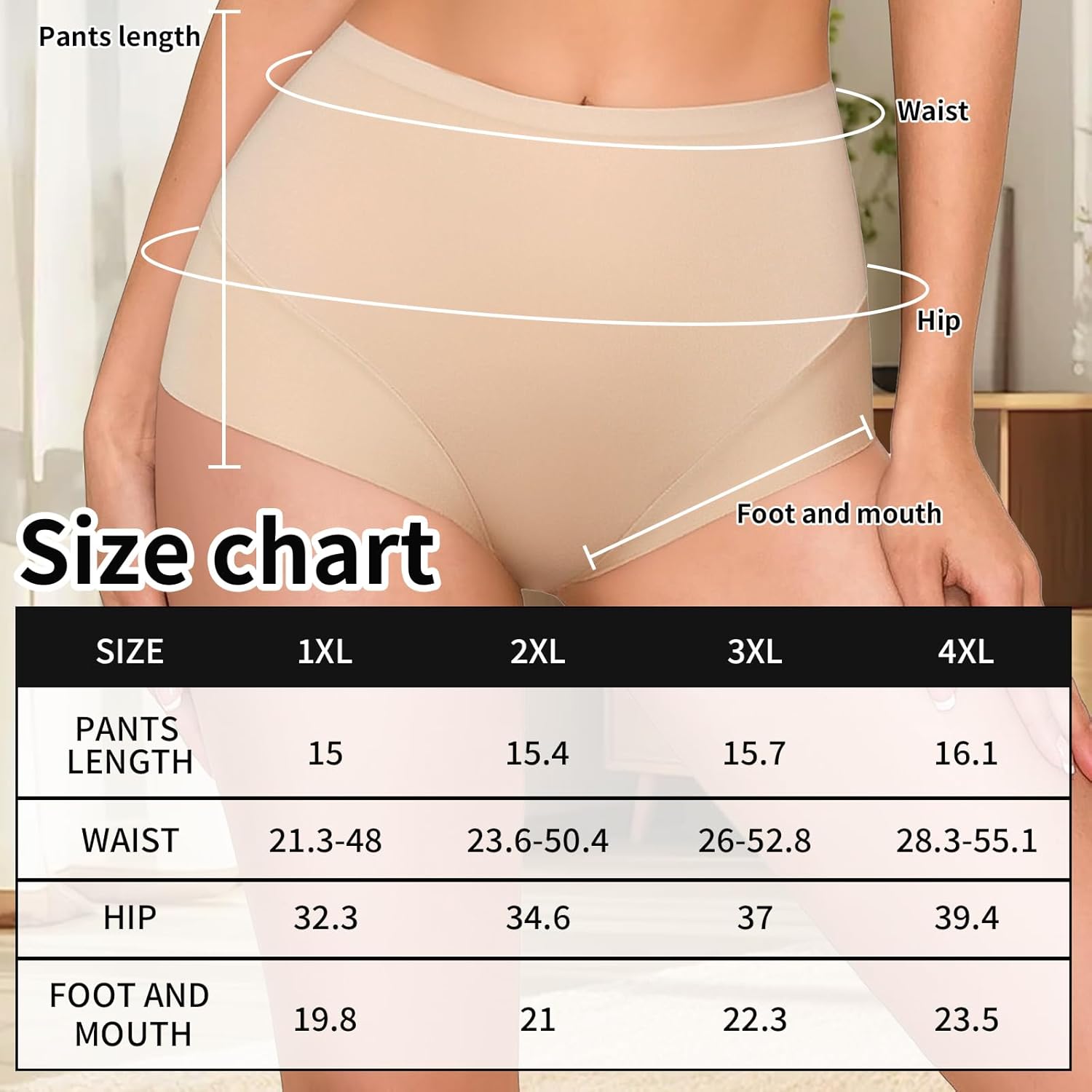 Plus Size High Waisted Shapewear Briefs Cotton Tummy Control Underwear Cotton Crotch Stretch Panties - Image 6