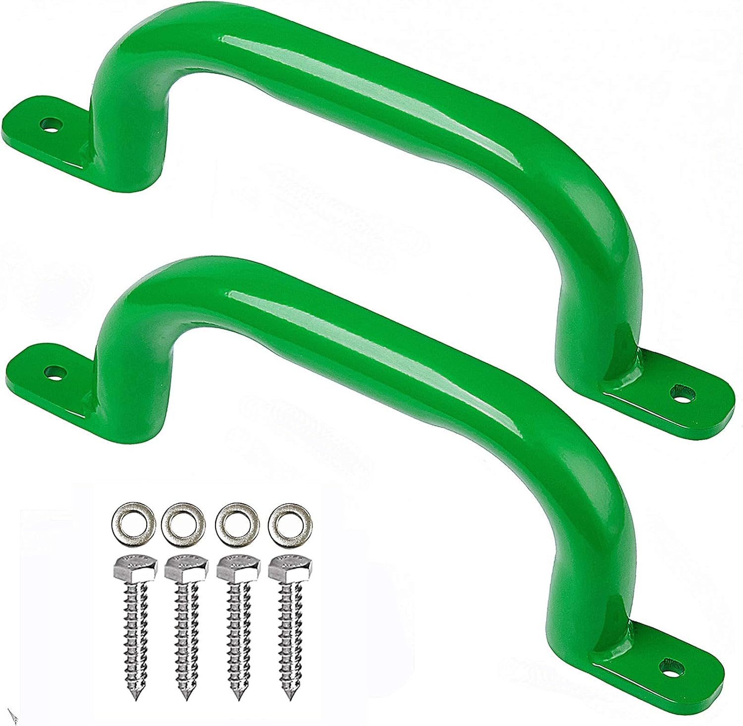 Purife 10'' Metal Playground Safety Handles Green (Pair-500LBS), Playground Grab Handles, Playset Handles Backyard, Hand Grip for Playhouse,Treehouse, Jungle Gym, Climbing Wall, Swing Set Accessories : Toys & Games