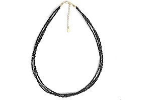 Gempires Black Spinel Beaded Choker Necklace for Women