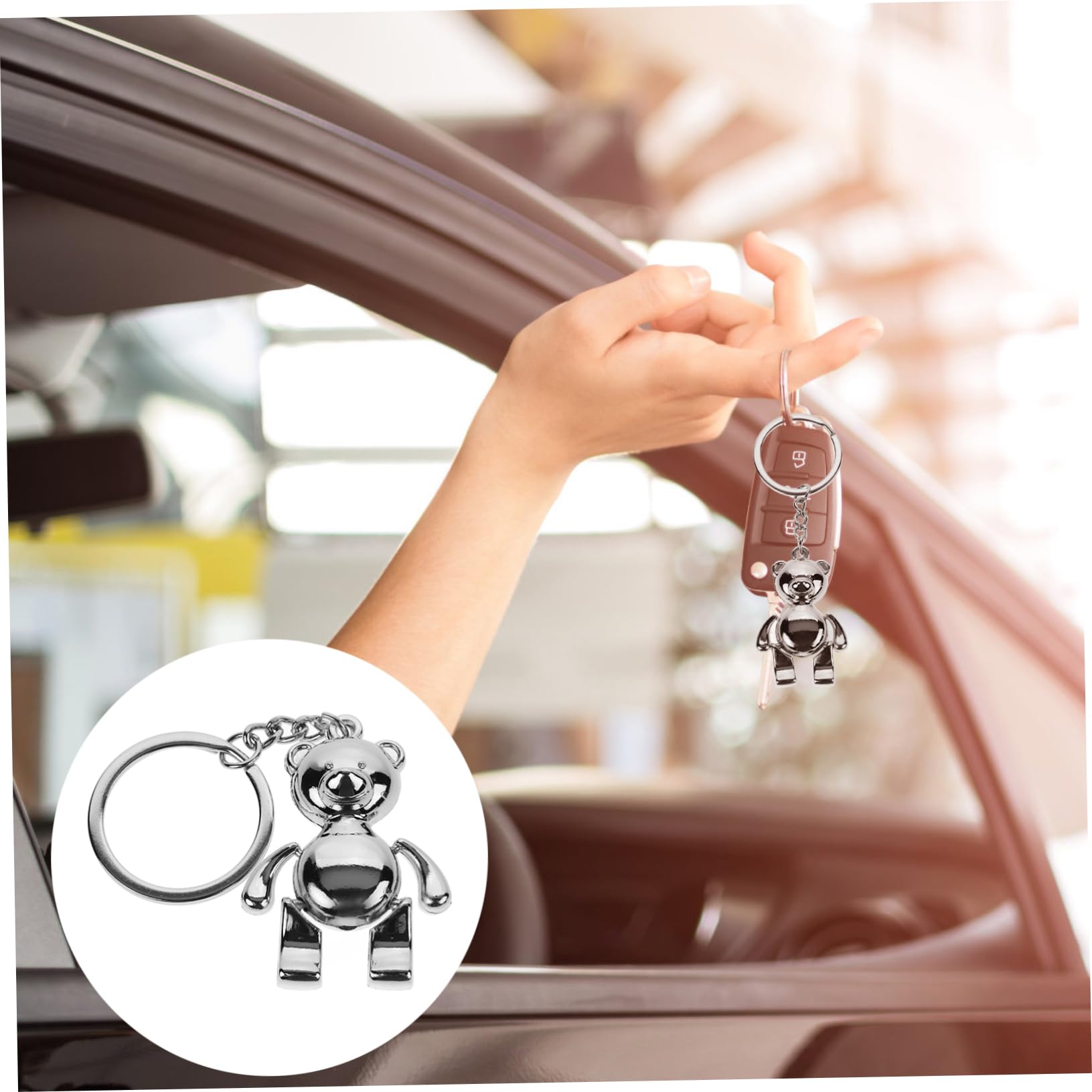 Orso Portachiavi Fascino Per La Chiave Mini Portachiavi Pendente Titolare Portachiavi Novità Simpatico Portachiavi Per Auto Portachiavi Da Boxe Lega Di Zinco Silver