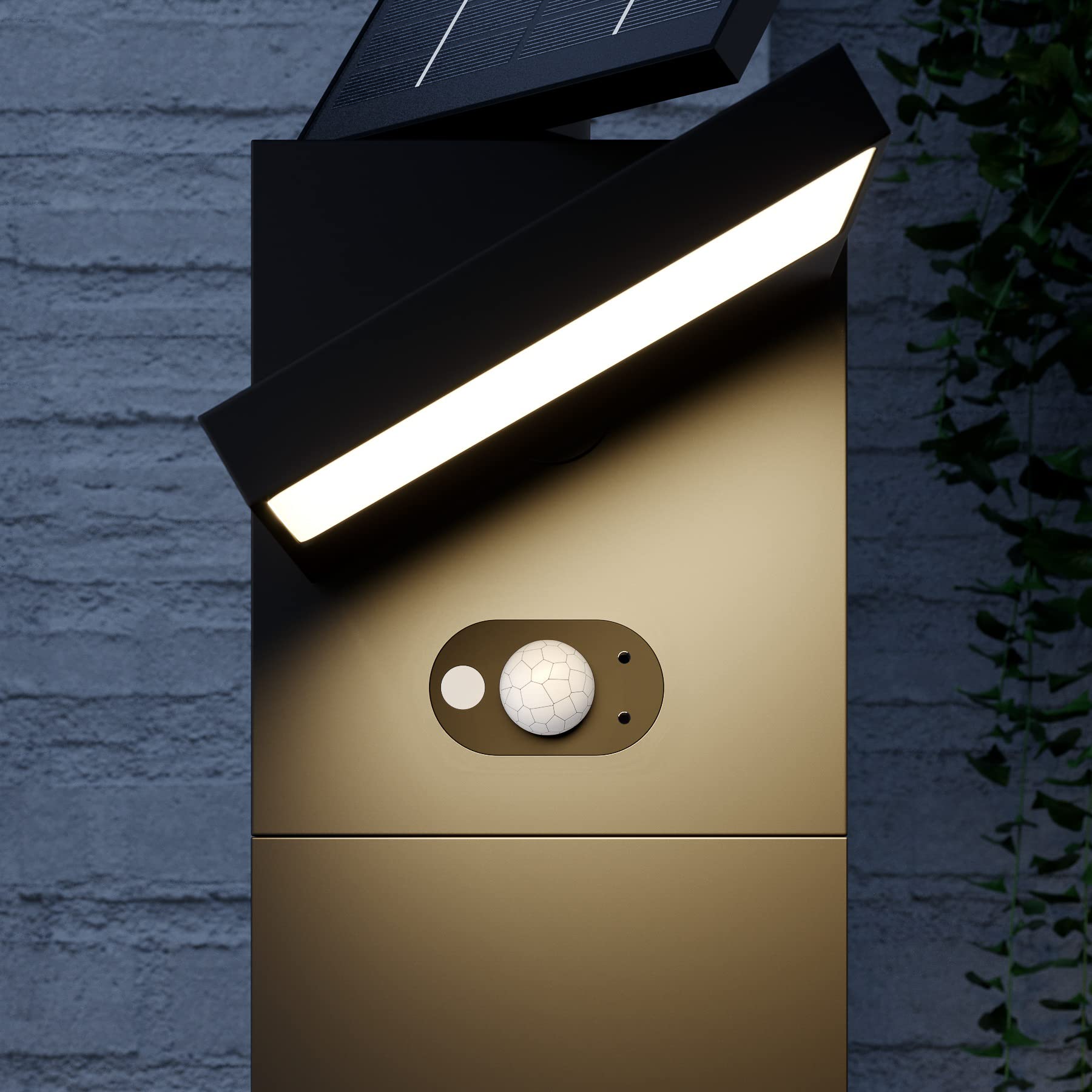 Lucande LED Solarleuchten Silvan mit Bewegungsmelder (spritzwassergeschützt (Modern) in Schwarz aus Aluminium (1 flammig,) - Solarlampe Solarleuchte Garten