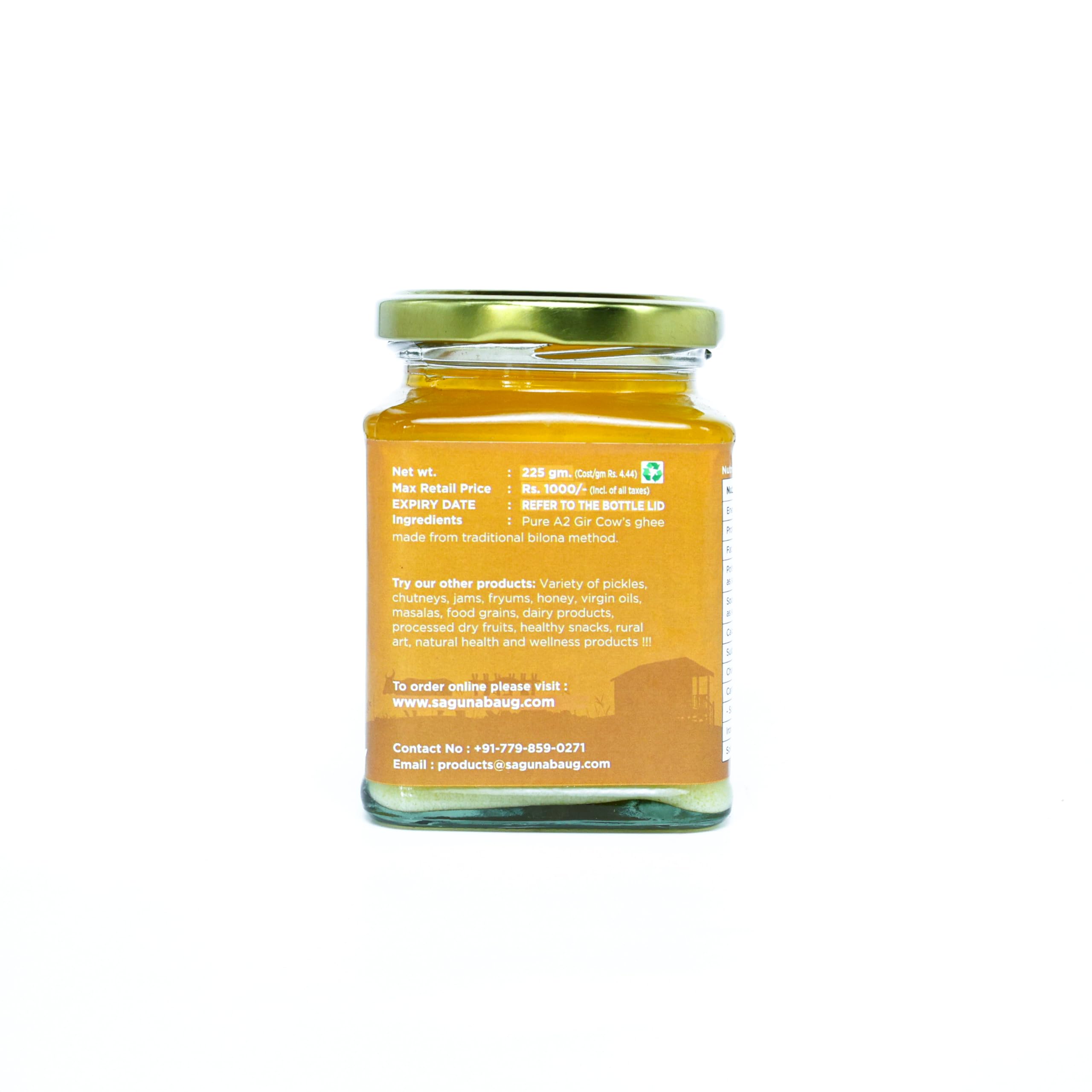 Saguna Baug Farm Fresh Pure A2 Gir Cow Ghee - 250gm by Vedic Bilona Method, Non GMO 2