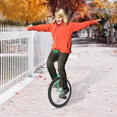 Miniatura 124 de Monociclo de rueda, bicicleta de una rueda con borde y pedales, monociclos de acero modernos para edades unisex de 10 a 60 años, entrenamiento