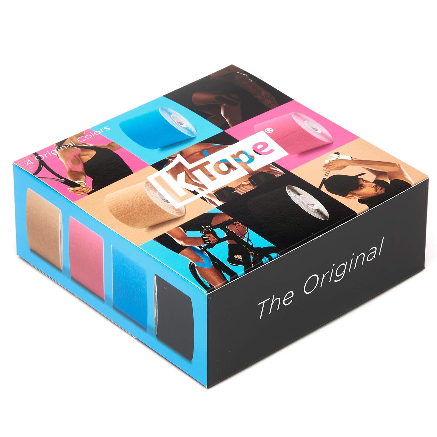 K-Tape® Mixed Box of 4 (4 rouleaux de 5 cm x 5 m chacun) [Beige, Rouge, Bleu, Noir]