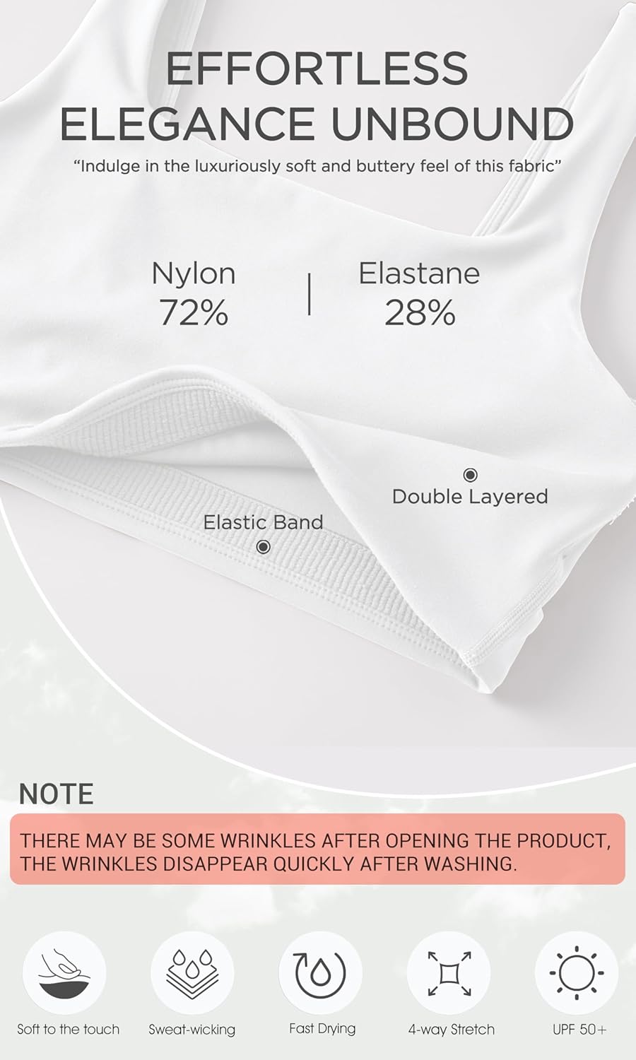 ODODOS Square Neck Sports Bra for Women Wirefree Non Padded Yoga Tank Workout Crop Tops - Image 6