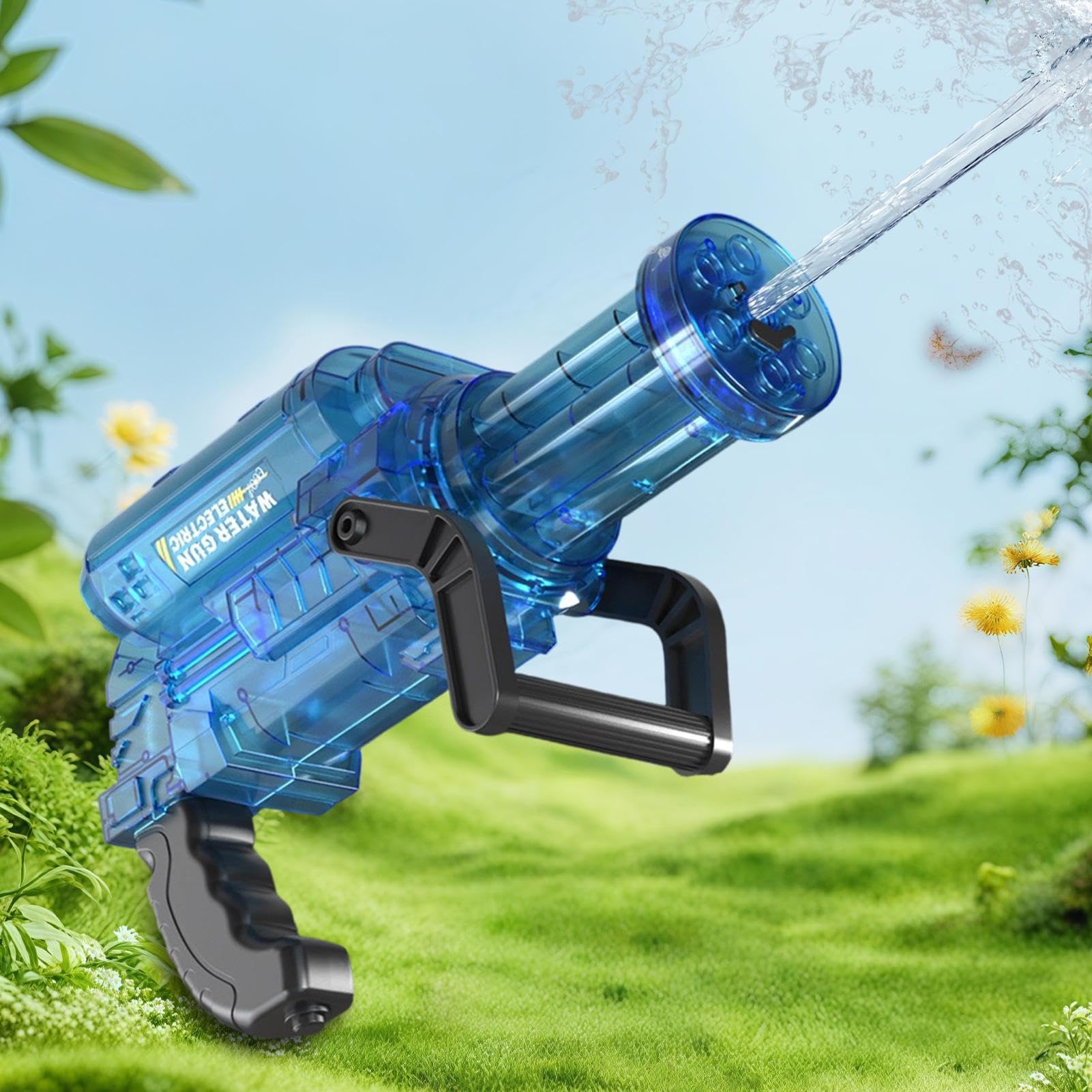 Pistola a spruzzo elettrica per bambini, con luce e | Giocattolo ad acqua per bambini per feste estive, giardino, cortile, campeggio