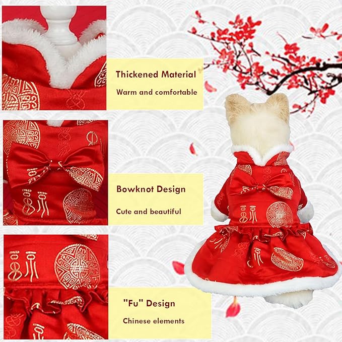 Vestido Año Nuevo Perro Gato Disfraz Navidad Mascota Pequeña S miniatura 3