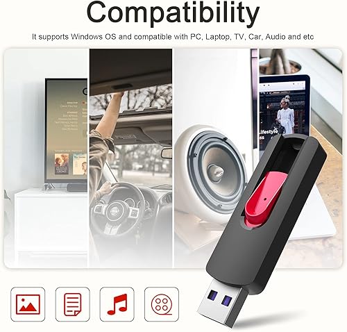 Miniatura 44 de Aiibe Paquete de 10 unidades flash USB 3.0 de 32 GB, almacenamiento USB de 32 GB, multicolor (rojo, verde, cian, amarillo, morado)