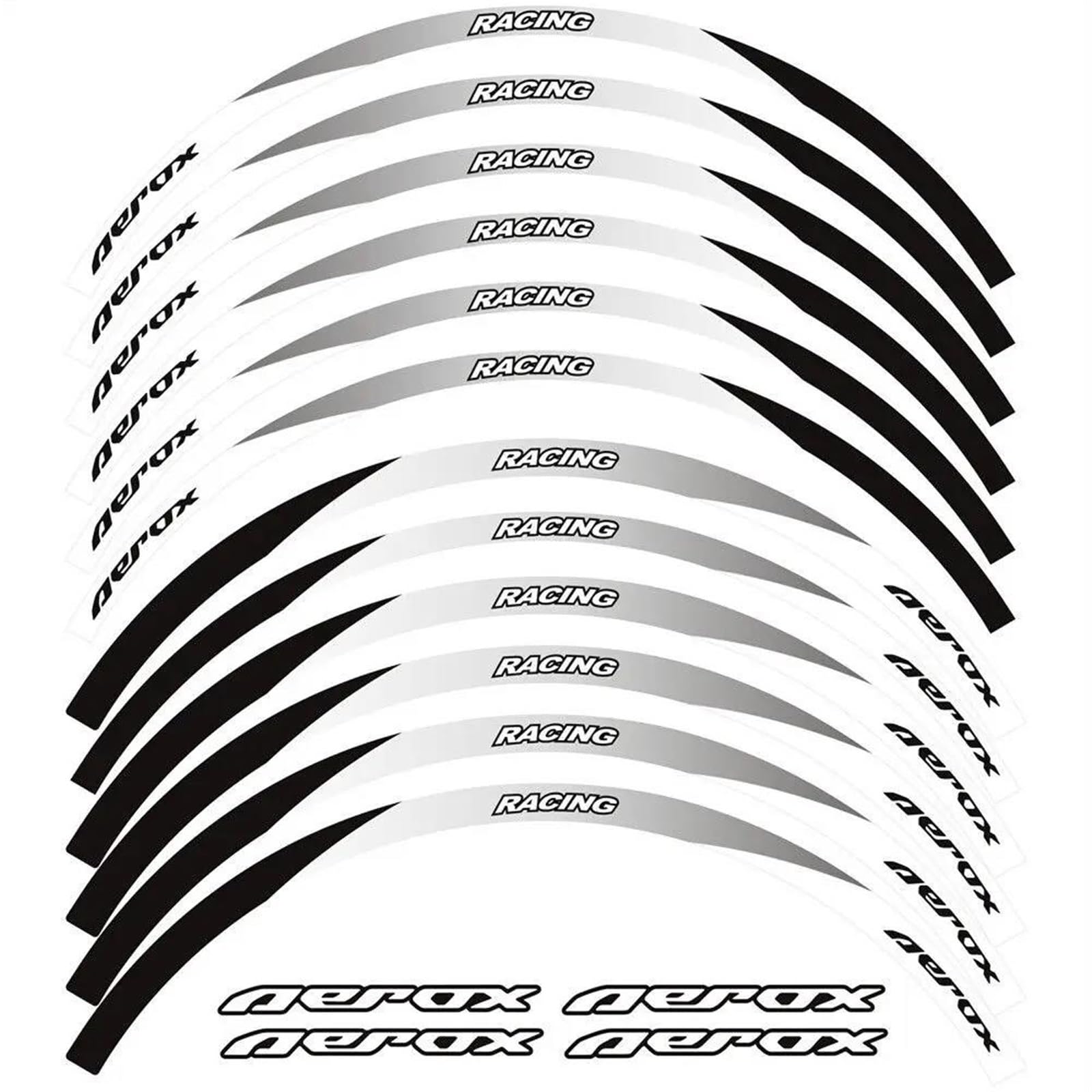 Motorcycle Wheel Sticker Reflective Decal Rim Waterproof for Yamaha NVX155 for Aerox 155(Color29)