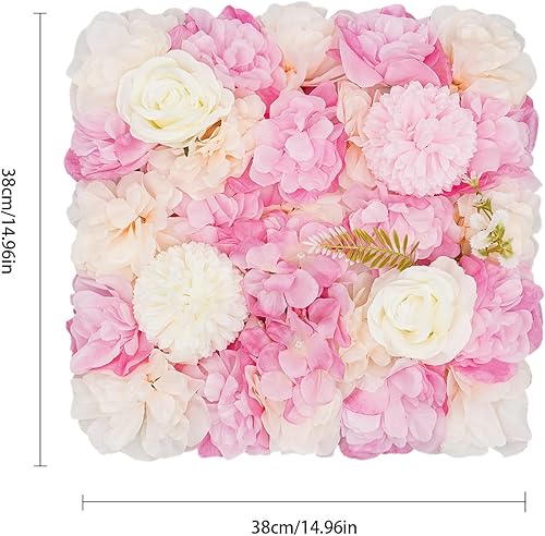 Miniatura 7 de TFCFL 12 piezas de flores románticas artificiales blancas y rosas para paneles de flores de seda de boda