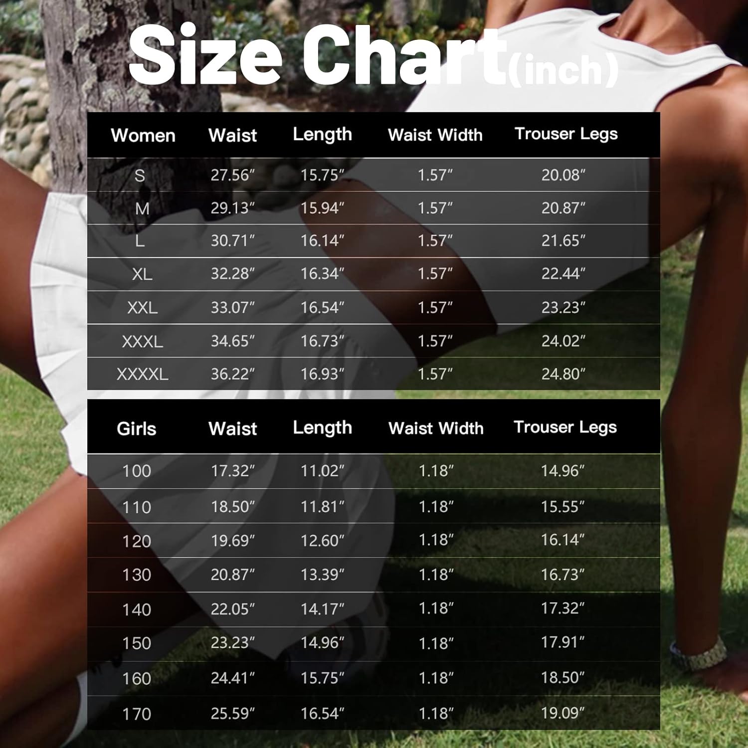 SANGTREE Girls Women's Quick Dry Pleated Tennis Skirts with Shorts Pockets, 2 Years - US 4XL