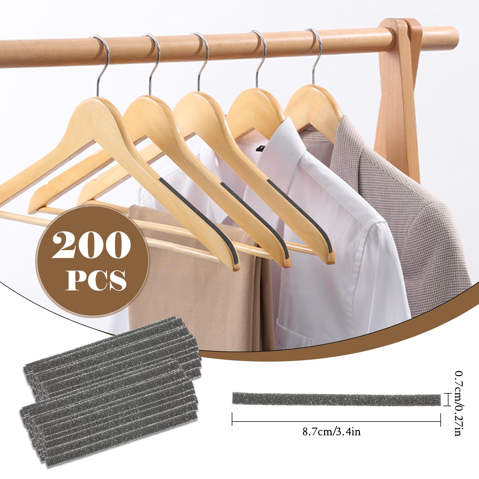 Lucxhcky 200 Pièces Bandes Antidérapantes Silicone Pour Cintres - Poignées Adhésives Vêtements