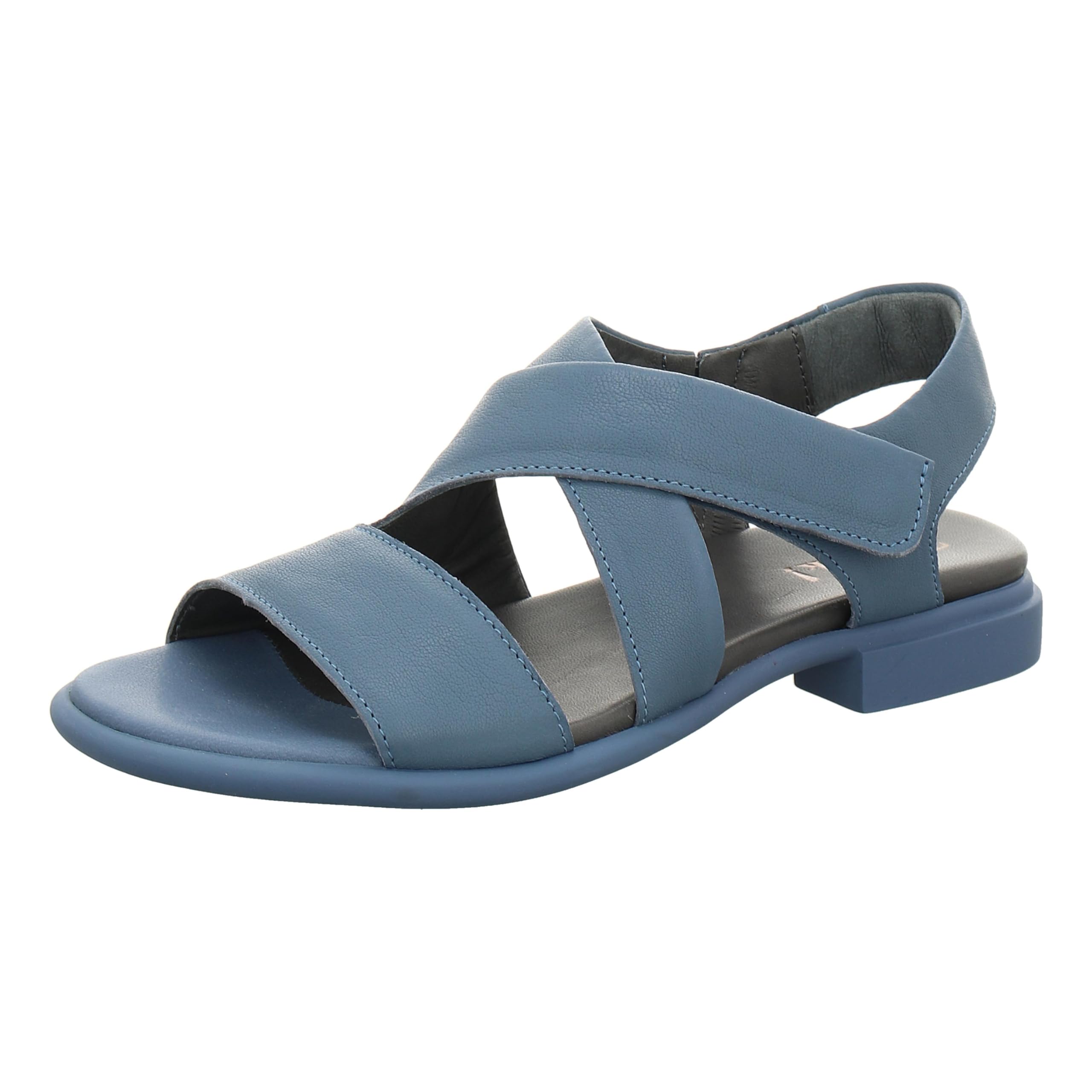 Think! Kama Women's Chrome-Free Tanned Sustainable Strap Sandal 8000 Denim 41 EU, 8000 denim, 7-7.5 UK