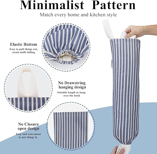 Miniatura 2 de TOGETRUE Soporte para bolsas de plástico, soporte para bolsa de comestibles, organizador de bolsas de basura reutilizable para decoración del hogar