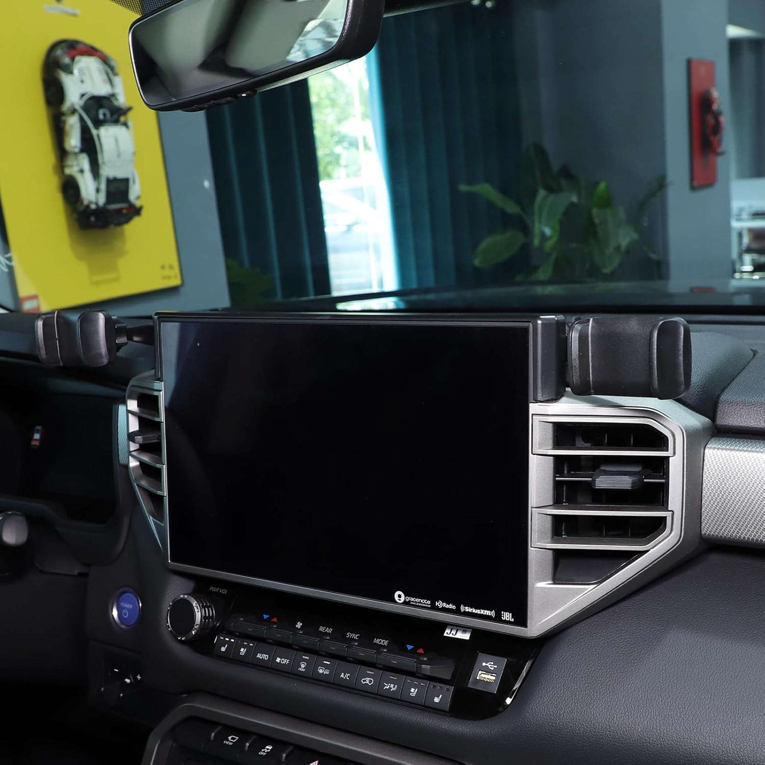 Aunginsy Phone Holder Compatible with Tundra 2022+ Sequoia 2023+ Phone Mount 14-Inch Navigation Screen Cell Phone Automobile Cradles Hands-Free 360 Degree Rotation Base Accessories(1*Phone Holder)