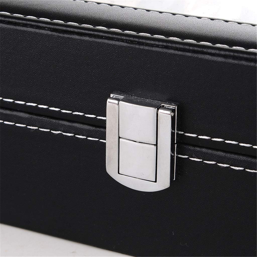 PU-Leder-Uhrenbox, Organizer-Display mit weichen Lederkissen für Männer und Frauen, Beste 12 Steckplätze