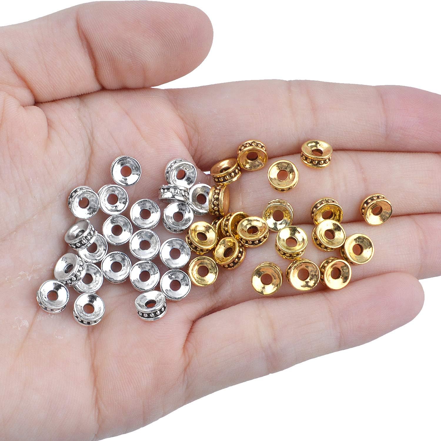 200pcs 6mm Tibetan Spacer Beads Round Rondelle Beads Alloy Jewelry Bead Charm Spacer for Jewelry Making DIY Bracelets Necklace and Crafting - Image 7