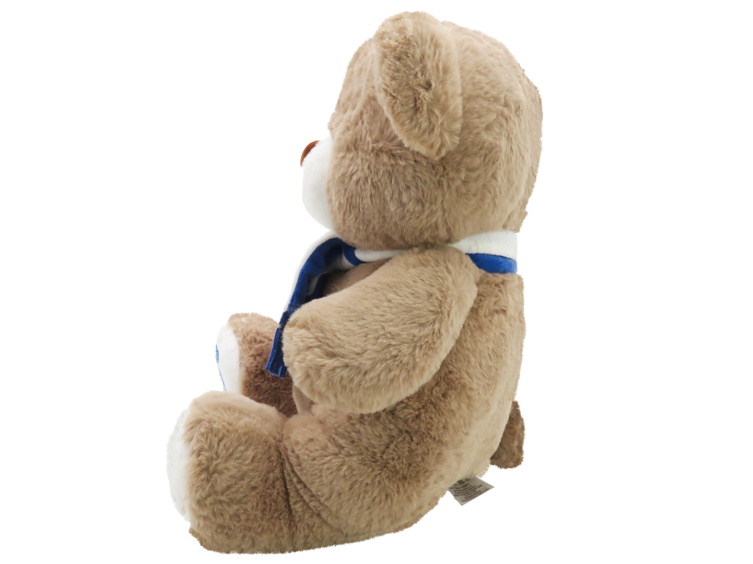 CYPBRANDS Real Madrid Teddybär mit Schal, 32 cm, Beige, weicher und kuscheliger Plüsch, Geschenk für Kinder und Fans, offizielles Produkt
