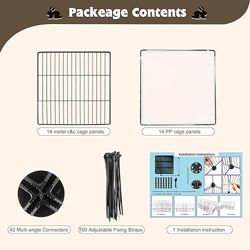 Miniatura 7 de Corralito de juego extra grande para interiores, 11 pies cuadrados C & C, hábitat de jaula de conejillo de indias, corralito de animales pequeños