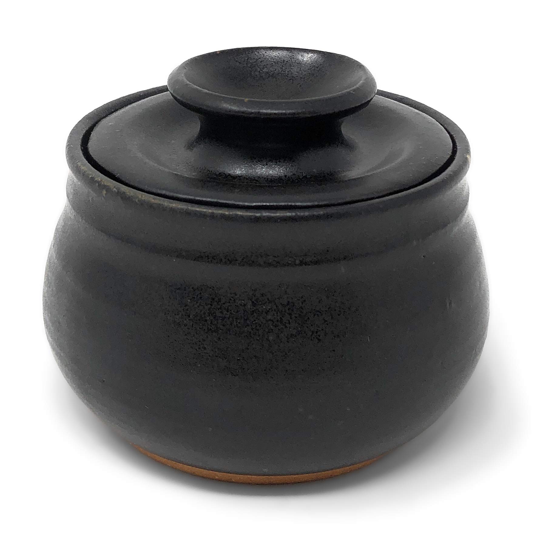 Clay Path Studio Handmade Pottery Sugar Bowl, Espresso