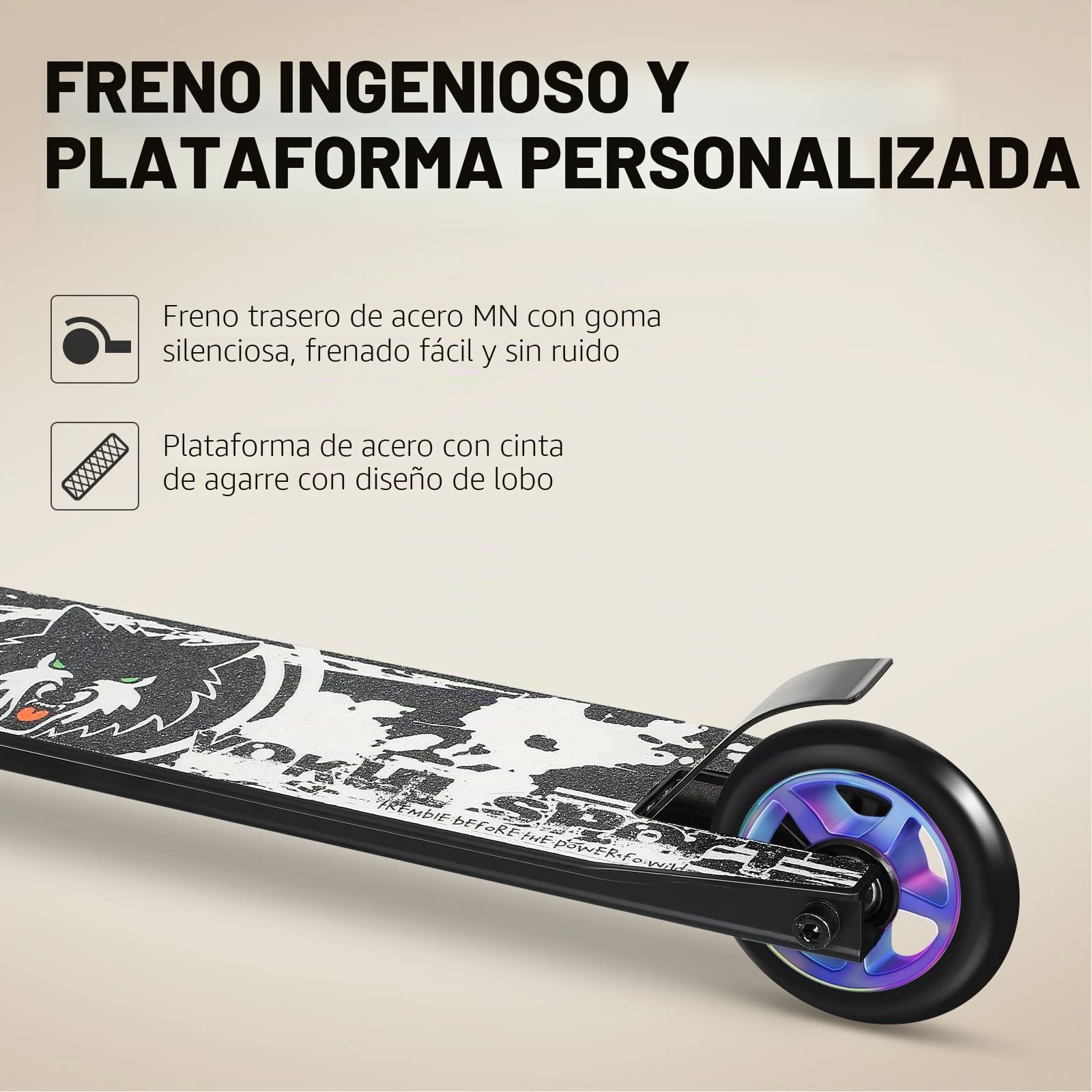 Stunt Scooter Pro Trick Scooters for Kids & Teenagers Age 6+ Boys Girls, Kick Freestyle Beginner Scooter 360 Spin Handlebar, Robust Aluminum Frame 100mm Smooth Wheels