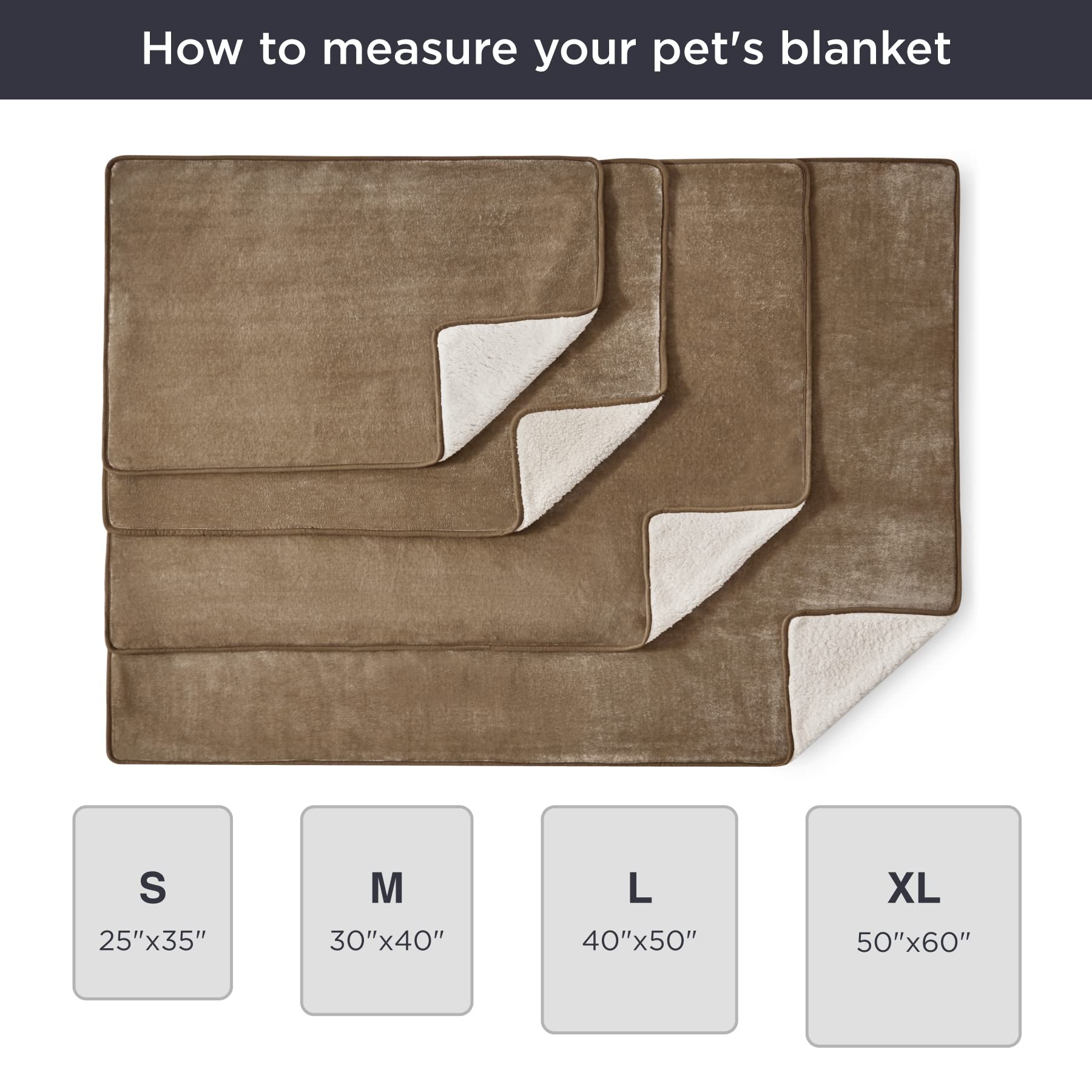 Bedsure Waterproof Dog Blankets for Large Dogs - Large Cat Blanket Washable for Couch Protection, Sherpa Fleece Puppy Blanket, Soft Plush Reversible Throw Furniture Protector, 40"X50", Camel