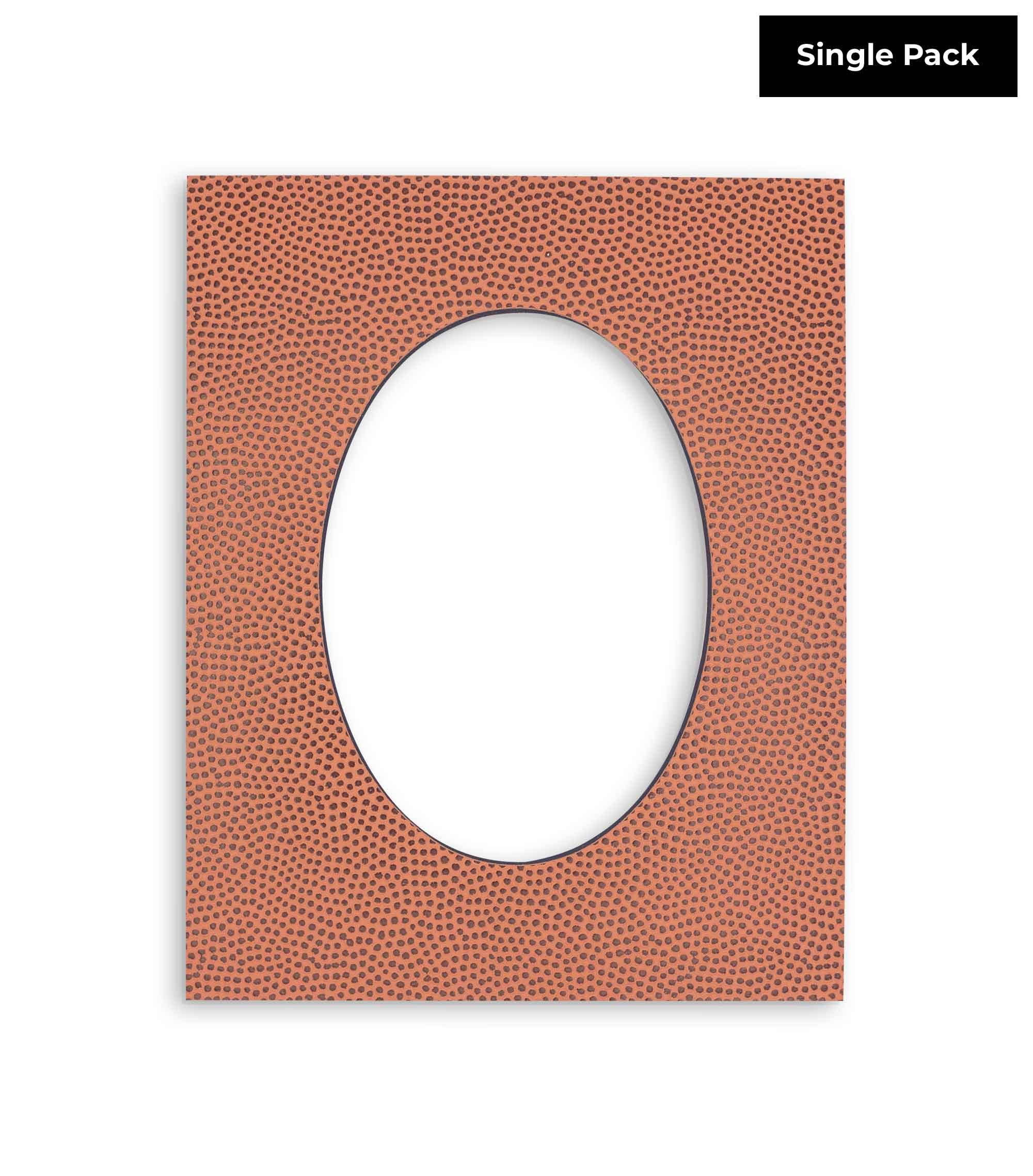 CountryArtHouse Football Texture Acid Free 10x13 Oval Picture Frame Mat with White Core Bevel Cut for 8x10 Pictures - Fits 10x13 Frame - Pack of 1 Matboard Show Kit with Acid Free Backing & Clear Bag