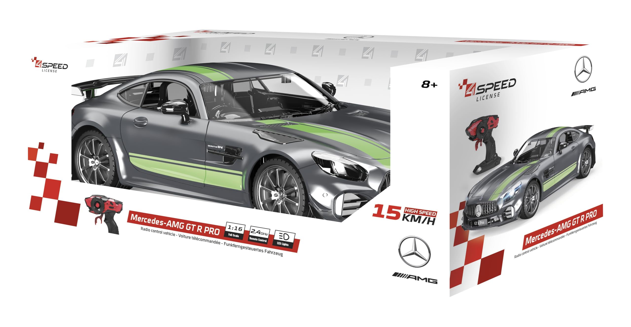 Silverlit – 4Speed – Mercedes AMG 1:16 Zdalnie sterowany samochód – RC dla dzieci 2,4 GHz – Przednie i tylne światła – Zdalnie sterowany pojazd prędkość 15 km/h