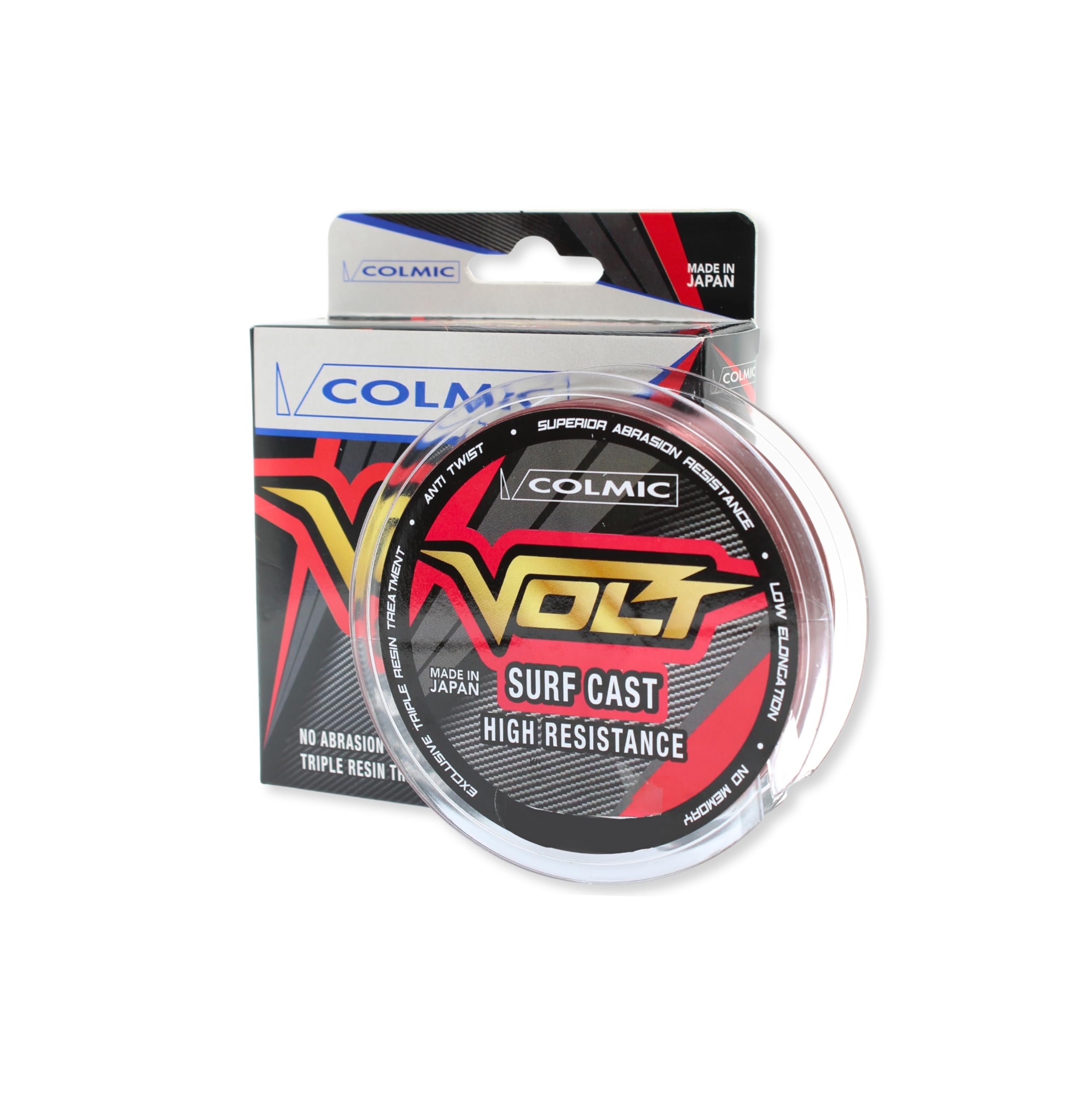 Colmic VOLT Surf Cast - Nylon Monofilament Fishing Made in Japan - High Abrasion Resistance, Anti Twist, Fluorine Resin Coated - 150m / 300m / 1000m / 2000m (300m - ø 0.188)