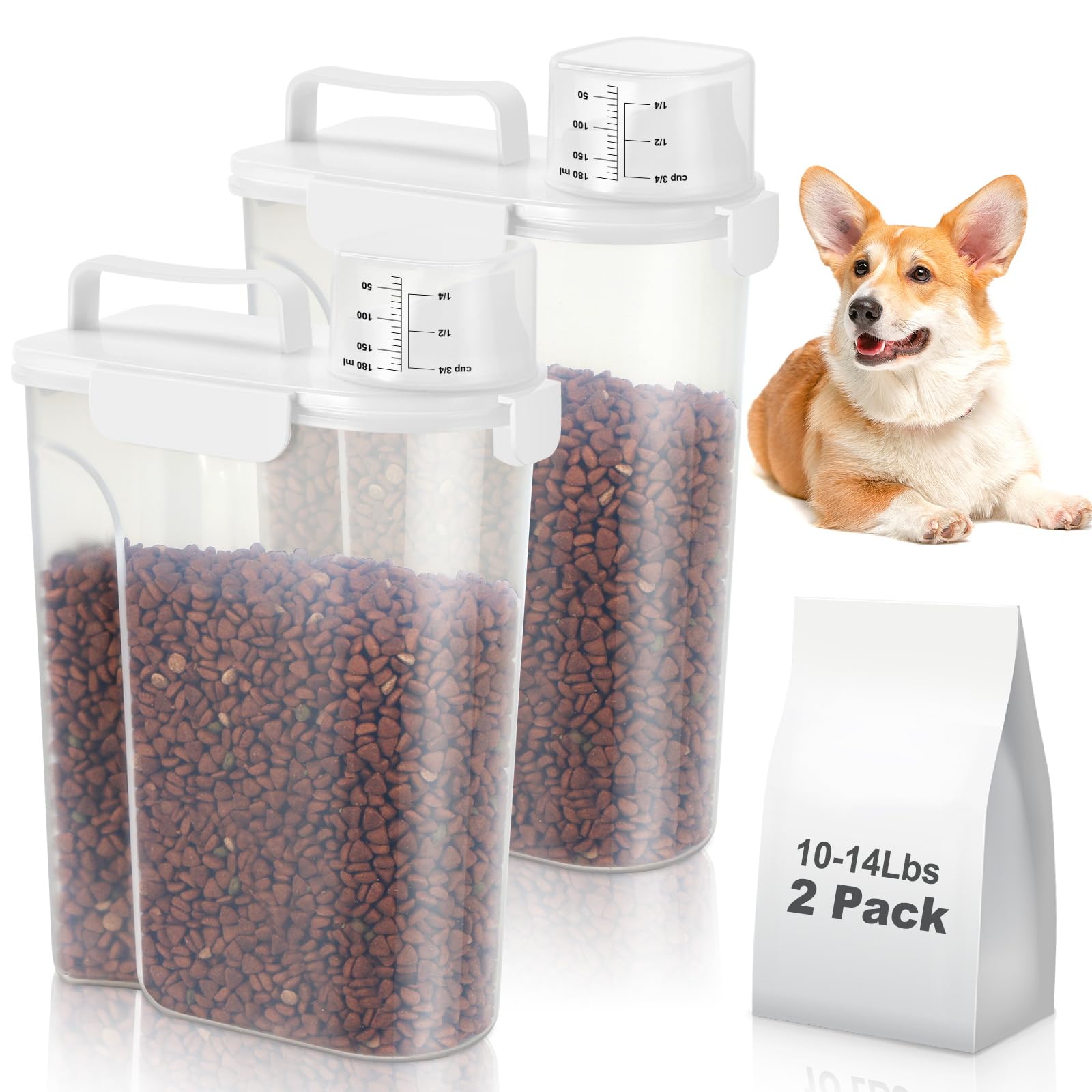 Récipient de stockage nourriture chien 5L hermétique avec doseur