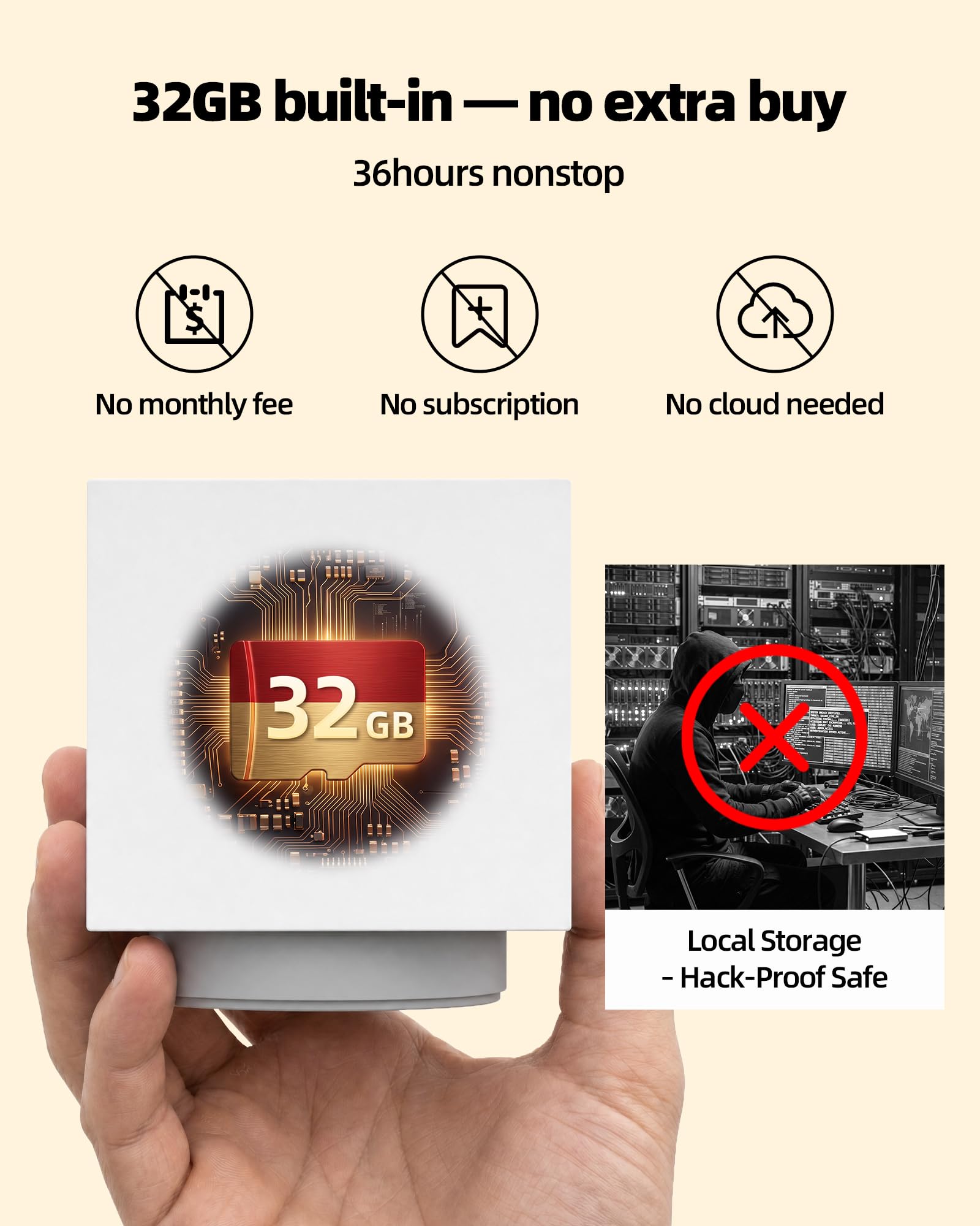 Genie S 5MP wewnętrzna kamera bezpieczeństwa, Pan Tilt, kamera WiFi do monitorowania dziecka/kamery dla zwierząt domowych z aplikacją na telefon, automatyczne śledzenie, wykrywanie osoby
