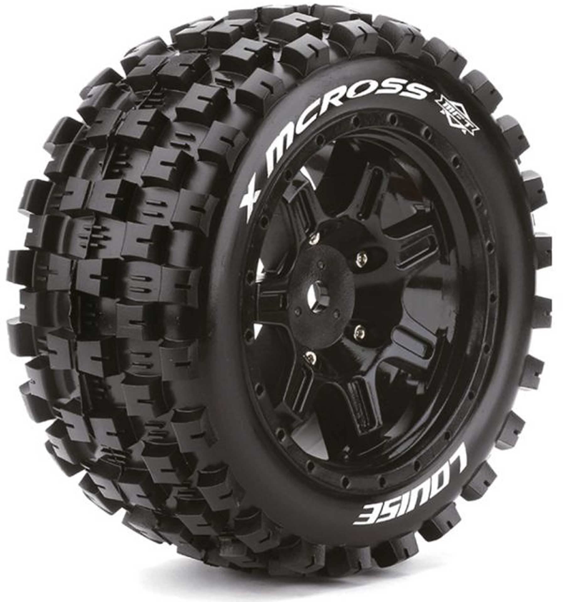 L-T3352BM Louise Tires & Wheels X-MCROSS on Black Wheels for ARRMA Kraton 8S (MFT) (2)