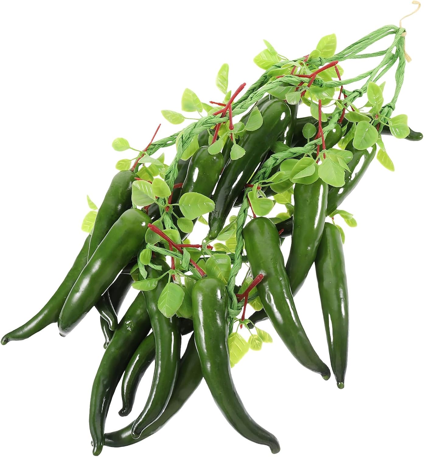 5pcs Artificial Hanging Pepper Strings Lifelike Fake Vegetable Ornaments for Home Kitchen Farmhouse Garden Decoration Thanksgiving Party Photo Props