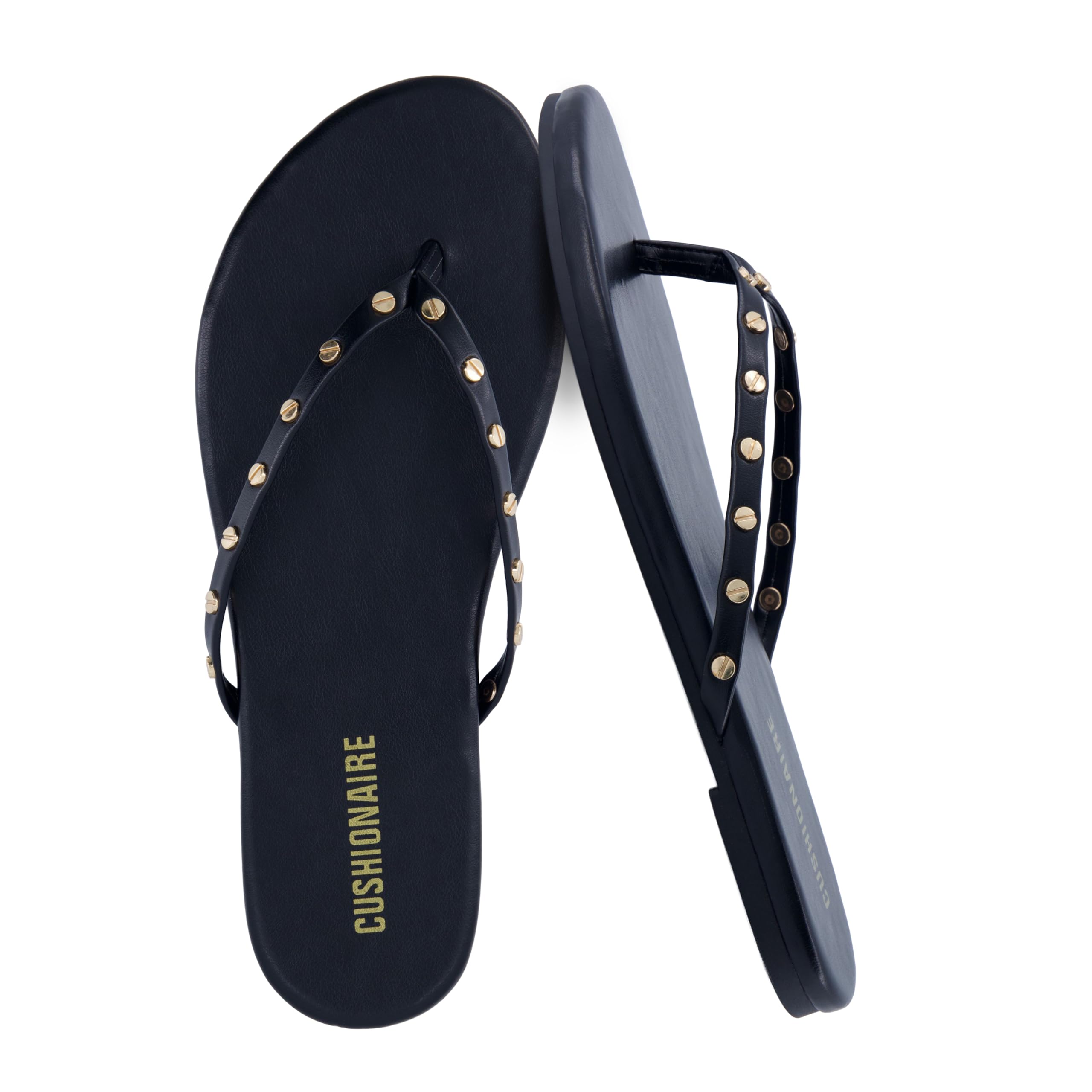 CUSHIONAIRE Women's Confetti Studded Flip Flop Sandals