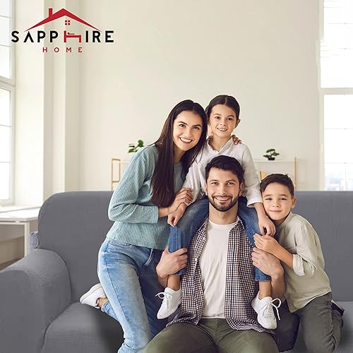 Miniatura 7 de Sapphire Home - Juego de 2 fundas para sofá, sofá de 2 plazas, ajuste elástico, sin arrugas, funda protectora para muebles para 32 cojines,