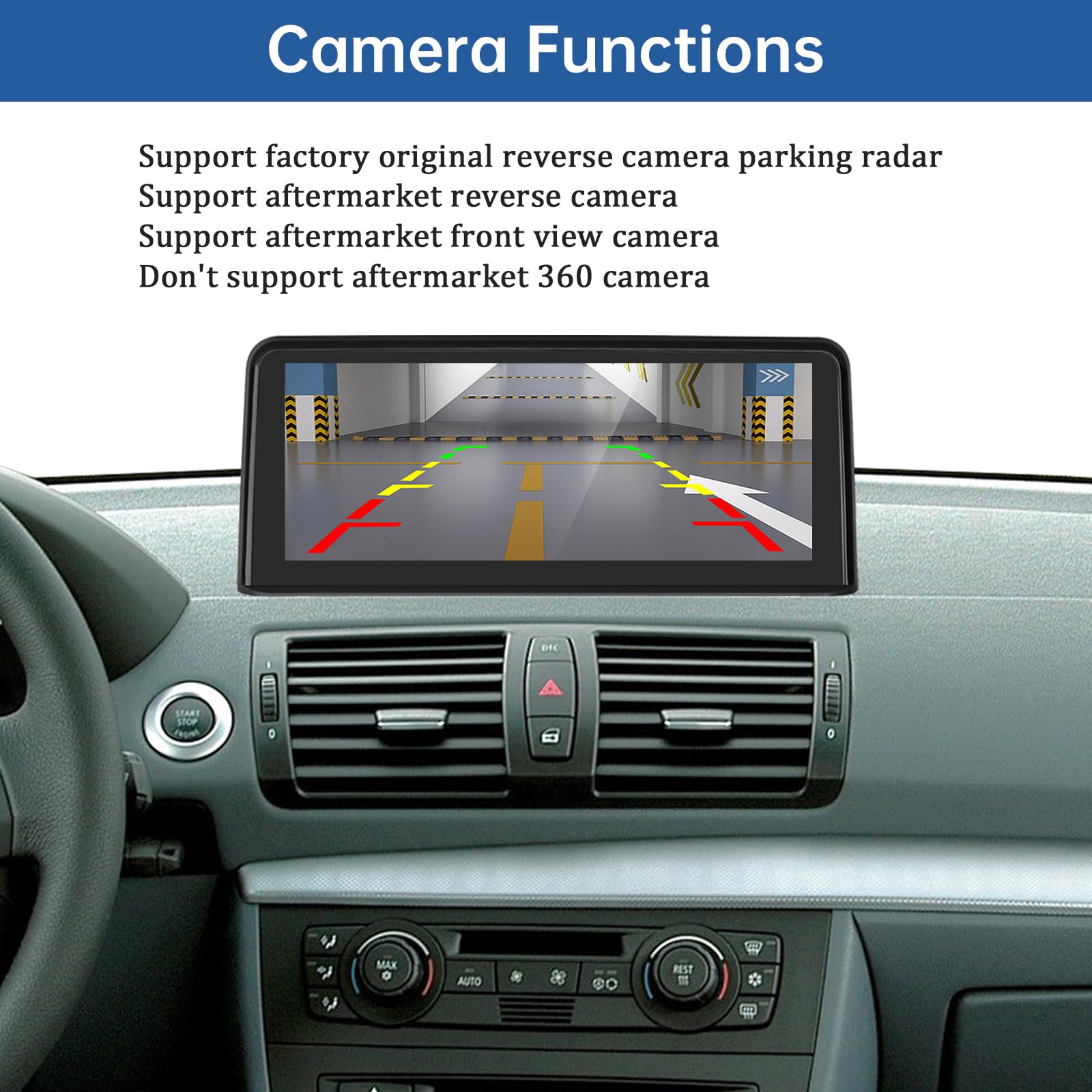 Road Top 10,25 cala Bezprzewodowy odtwarzacz radiowy CarPlay/Android Auto/Mirrorlink/GPS dla BMW 1 serii E81/E82/E87/E88 2004-2008 rok z systemem CCC