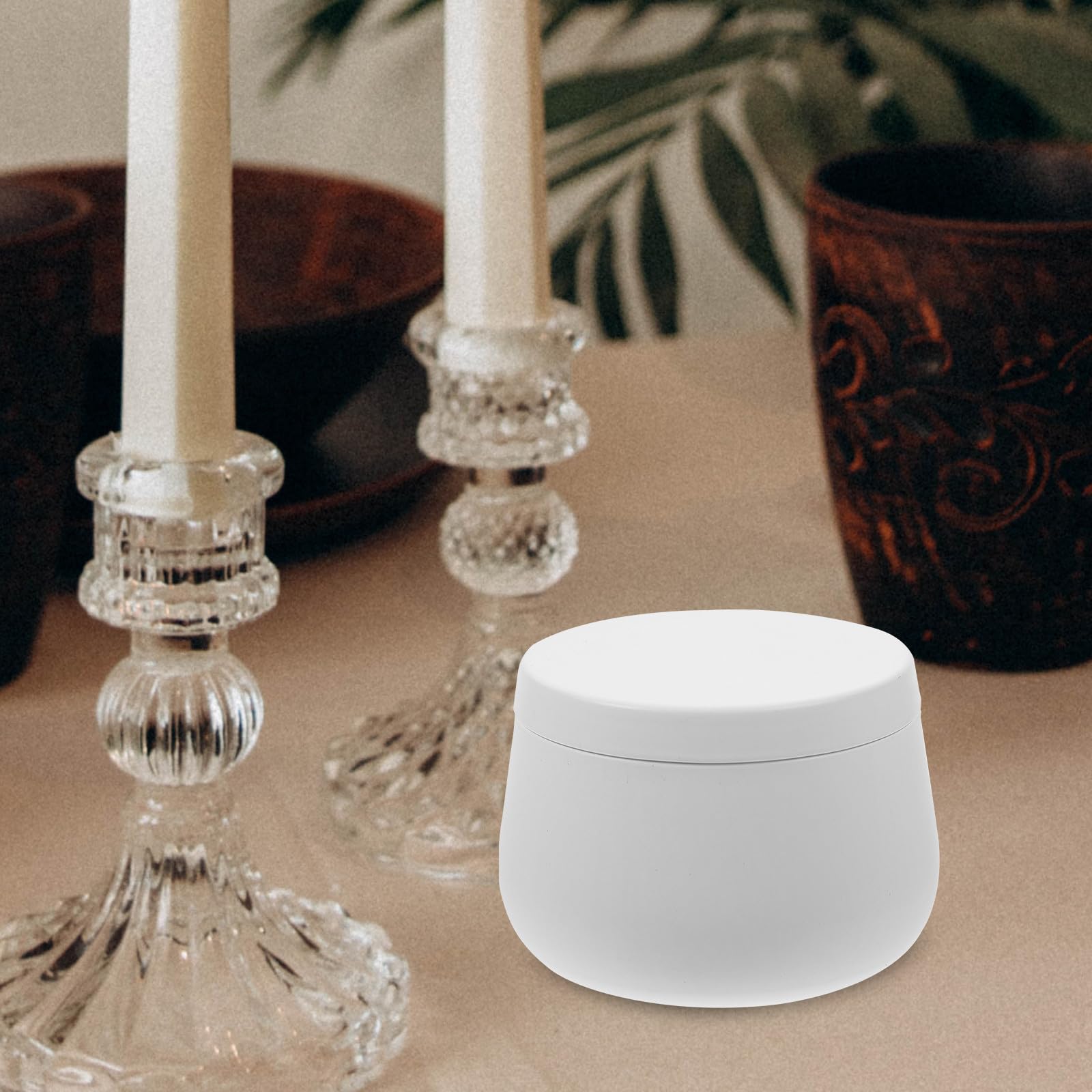 Abaodam et Conservation -blanc Lot de 24 4oz Boîtes Rondes avec Couvercle Hermétique Design Élégant pour Rangement Thé Vrac, Bougies et Petits Objets