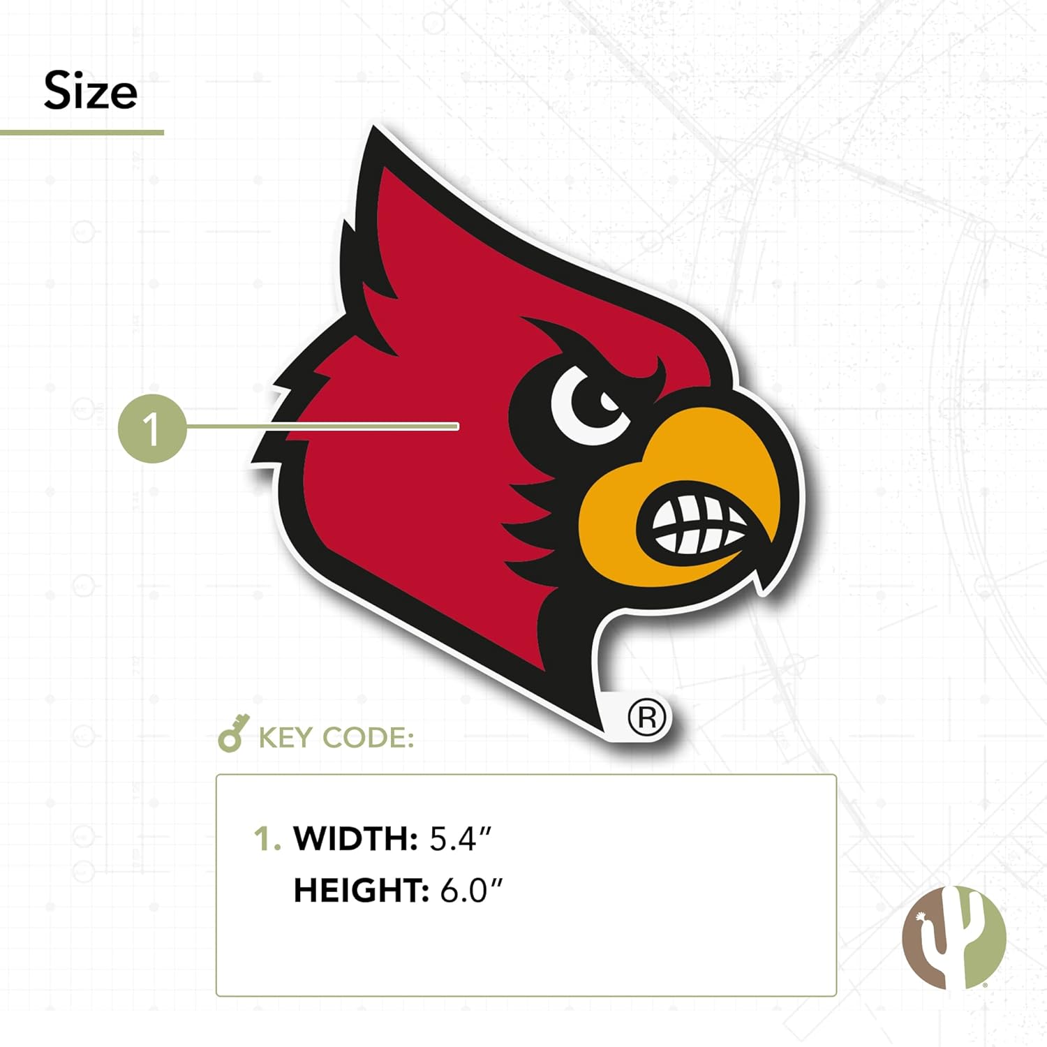 Desert Cactus University of Louisville Sticker U of L Cards Cardinals Vinyl Decal Laptop Water Bottle Car Scrapbook (IND 1) - Image 3