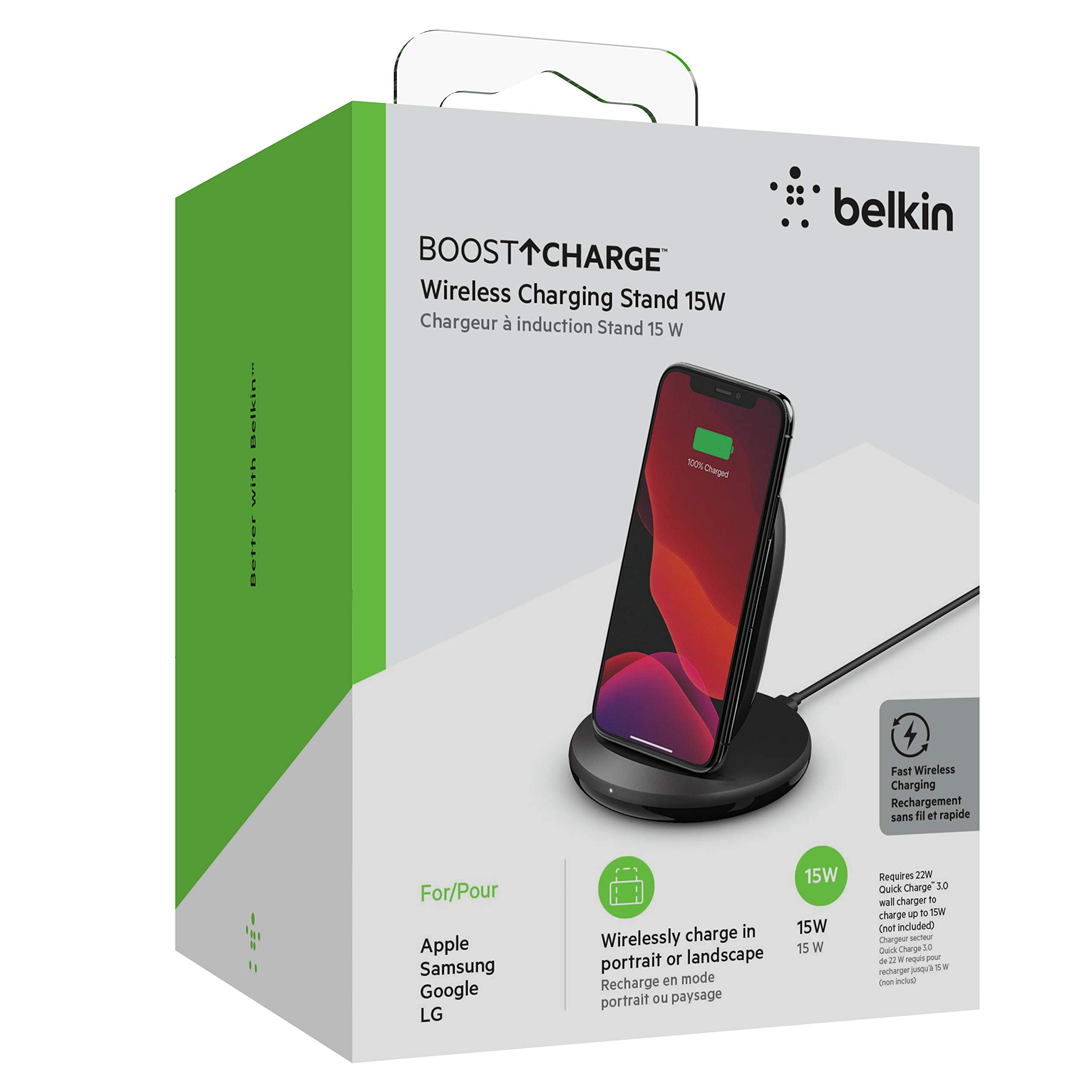 Belkin ワイヤレス充電器 qi Amazon.co.jp: Belkin ワイヤレス充電スタンド Qi認証 15W