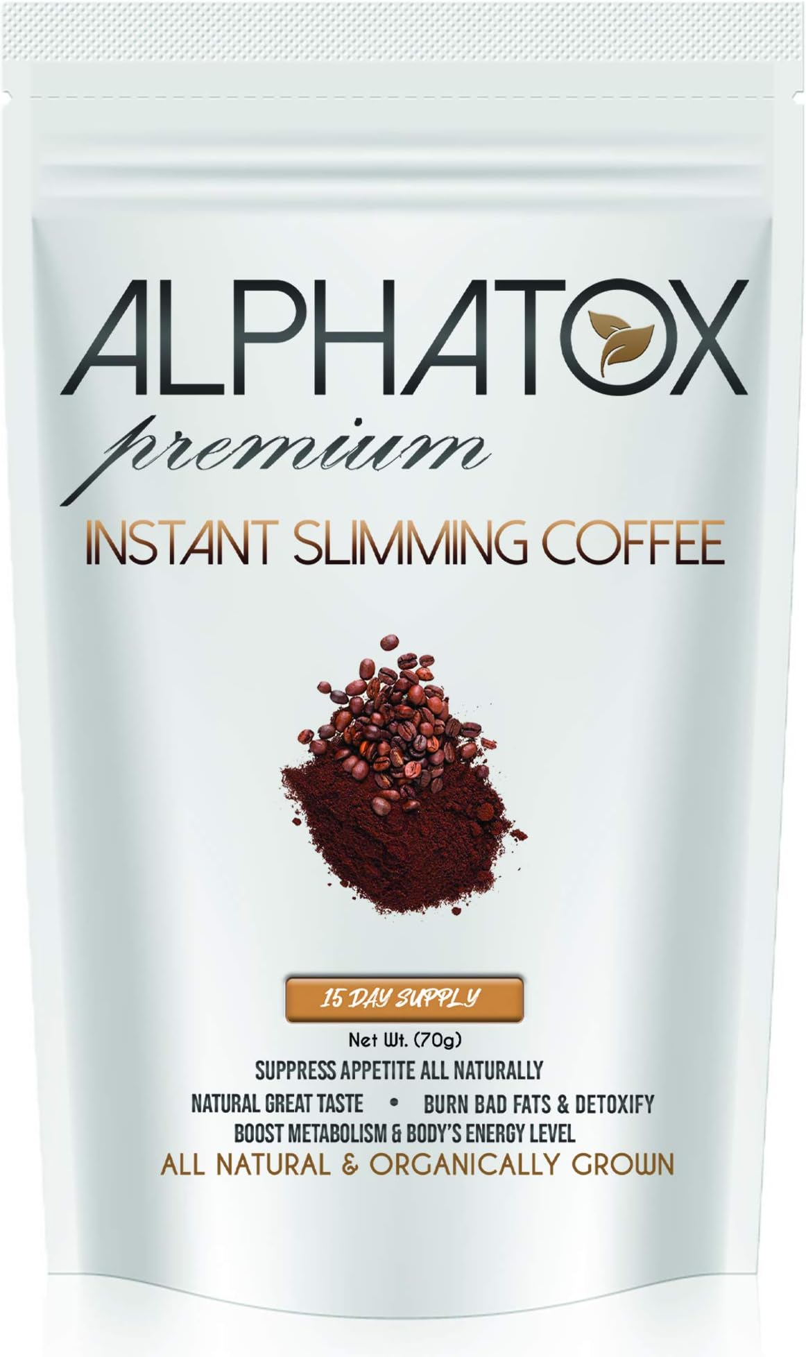 Alphatox Premium Instant Slimming Coffee Cycle, Helps Lose Weight Naturally, Full of Antioxidants, 70 grams, Organic Coffee