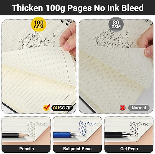 Miniatura 5 de EUSOAR Cuaderno de diario en espiral, tamaño A5, 24 paquetes de 5.5 x 8.3 pulgadas, 120 páginas rayadas, cuaderno de sujetos a rayas universitarias,