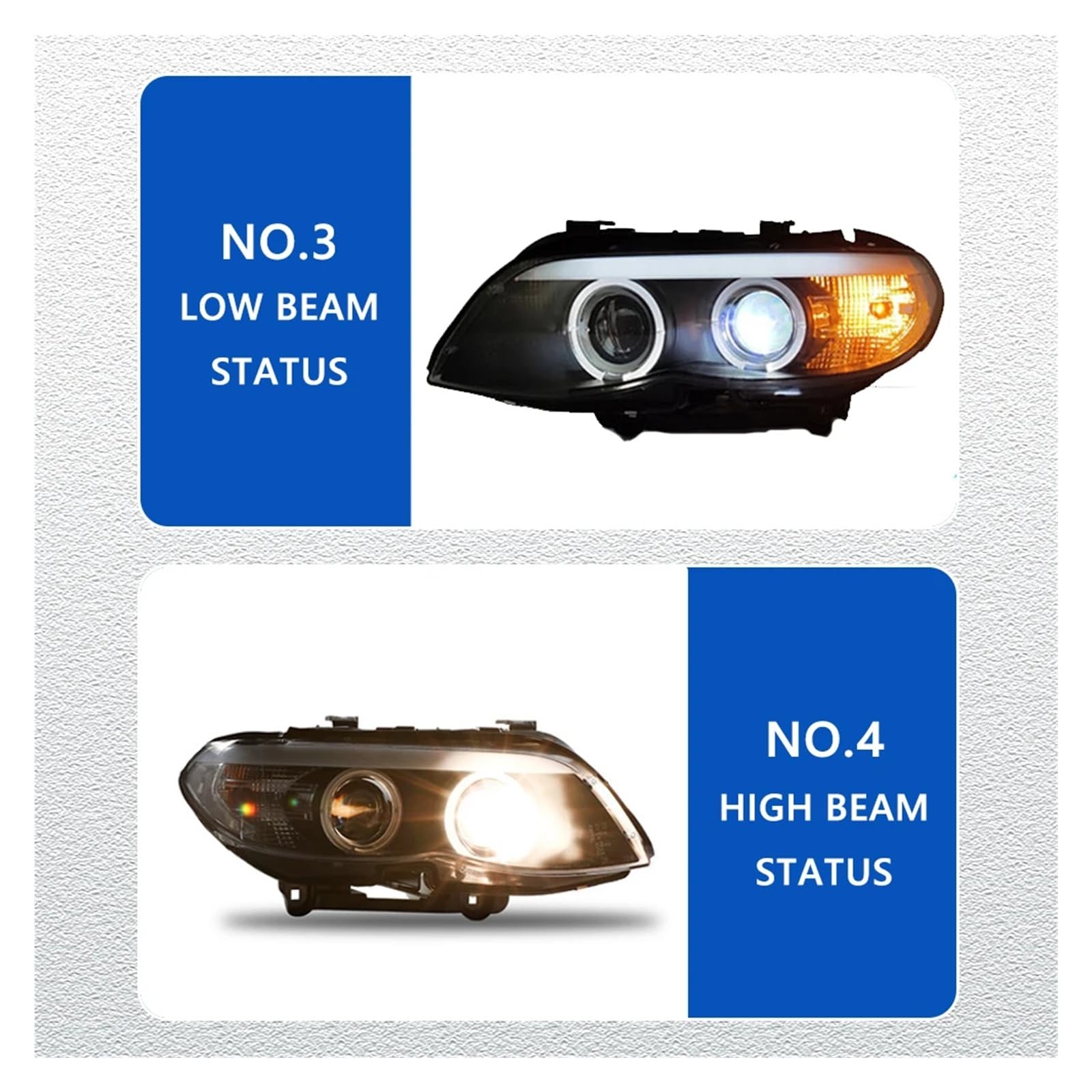 Pasuje do B//M//W X5 E53 04-06 pełna dioda LED DRL reflektor samochodowy montaż sygnału akcesoria samochodowe zmodyfikowana lampa stylizacja reflektory LED(Low led high led)