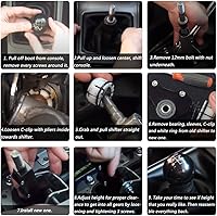 Vista 6 de Cambio corto ajustable doble para Subaru Impreza WRX Legacy Outback Negro