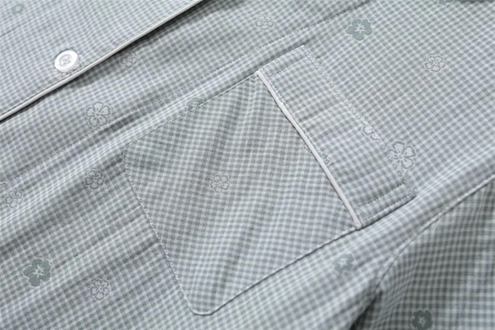 Conjunto de Pijama para Mujer Conjunto de Pijamas algodón for Primavera y otoño, Pantalones Manga Larga Jacquard, Traje for casa Informal, S-2XL for Mujer, Conjunto Talla Grande para Mujer