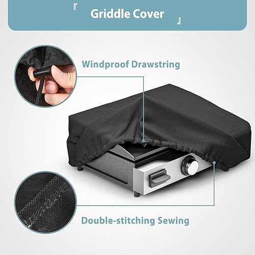 Miniatura 5 de SHINESTAR Funda de plancha y bolsa de transporte para parrilla de mesa Blackstone de 17 pulgadas sin capucha, bolsa de transporte portátil para