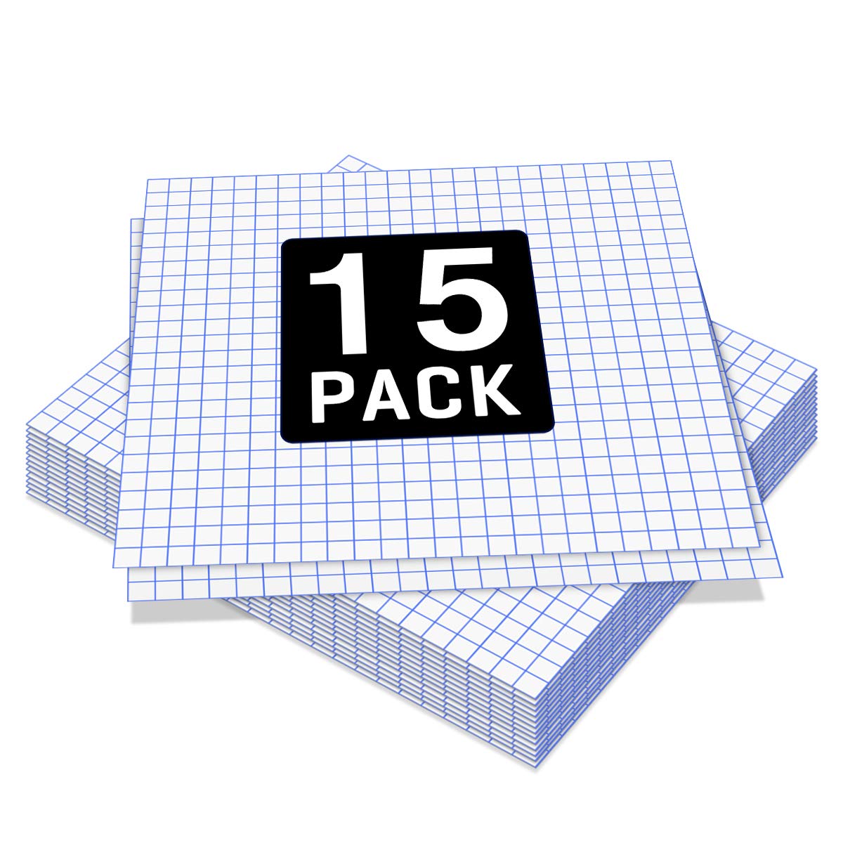 JANDJPACKAGING Transfer Tape for Vinyl 12"x 12" w/Blue Alignment Grid Vinyl Transfer Tape for Silhouette Cricut,Cameo Transfer Paper for Vinyl for Decals, Signs, Walls, Windows and Stickers 15 Sheets