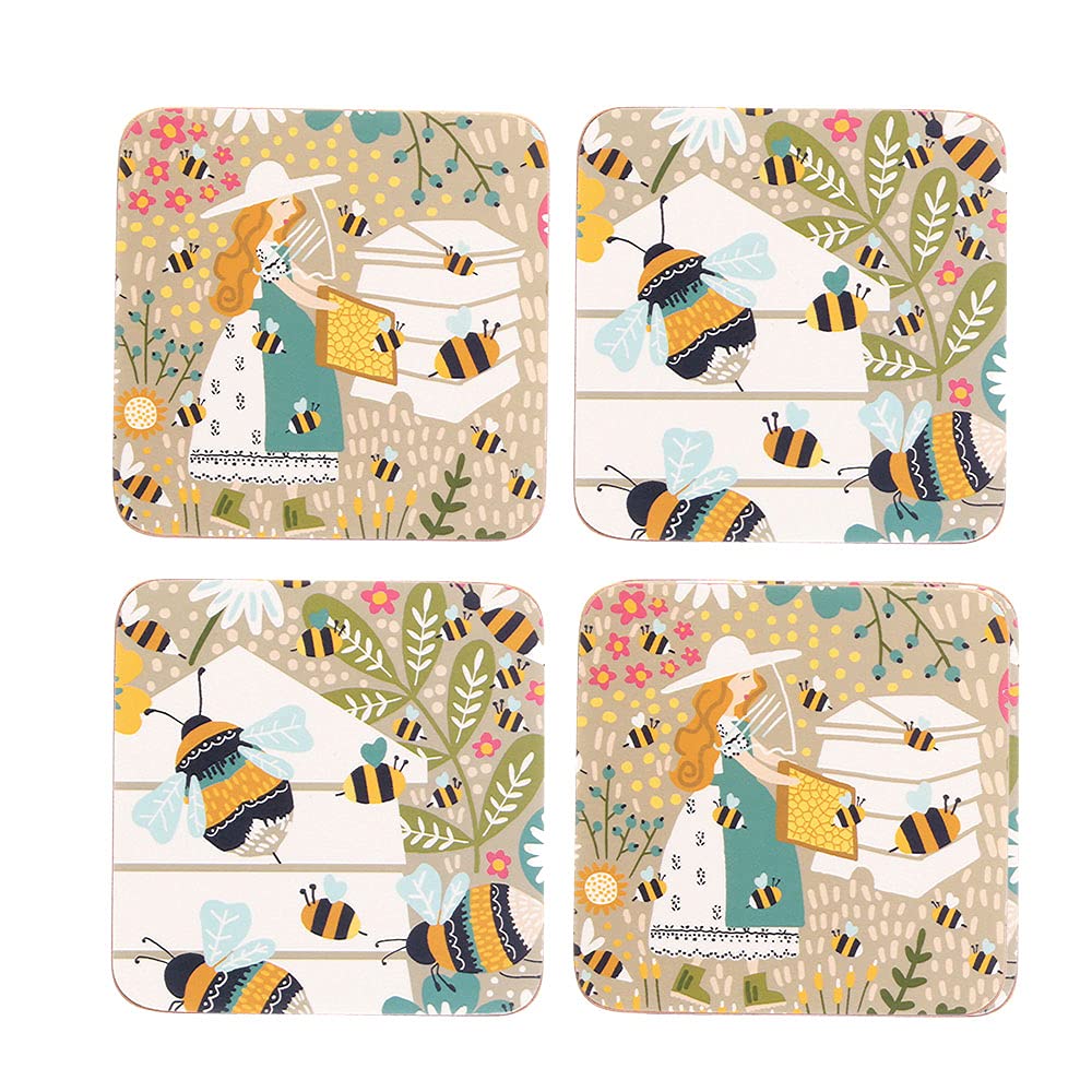 Ulster Weavers Multi-Colour Bee Keeper Coaster Pk4