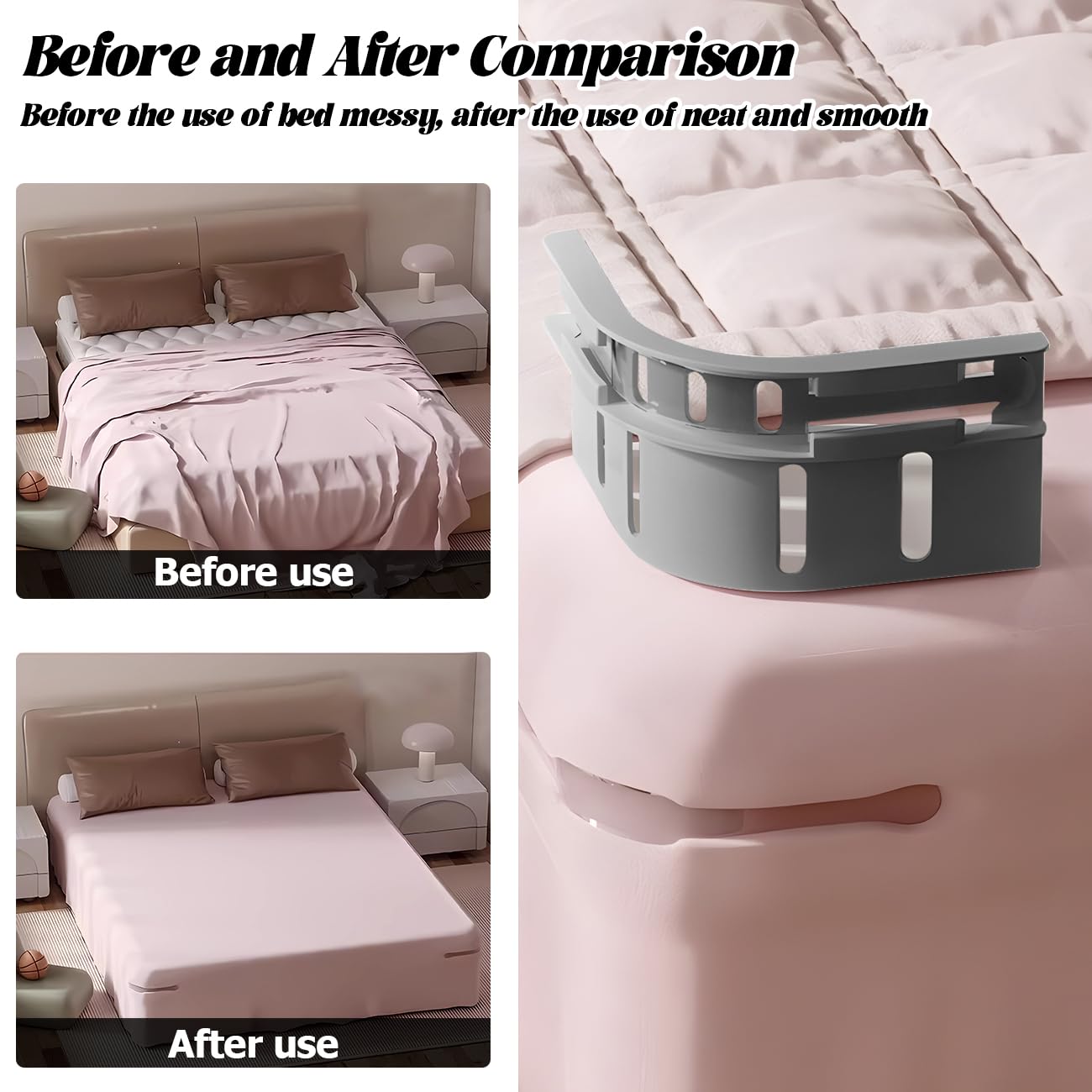 RINIGIHAOZHAN Bed Sheet Holder Lock Strips – Secure, Reusable, and Easy-to-Use Bed Sheet Fasteners for a Neat and Comfortable Sleep